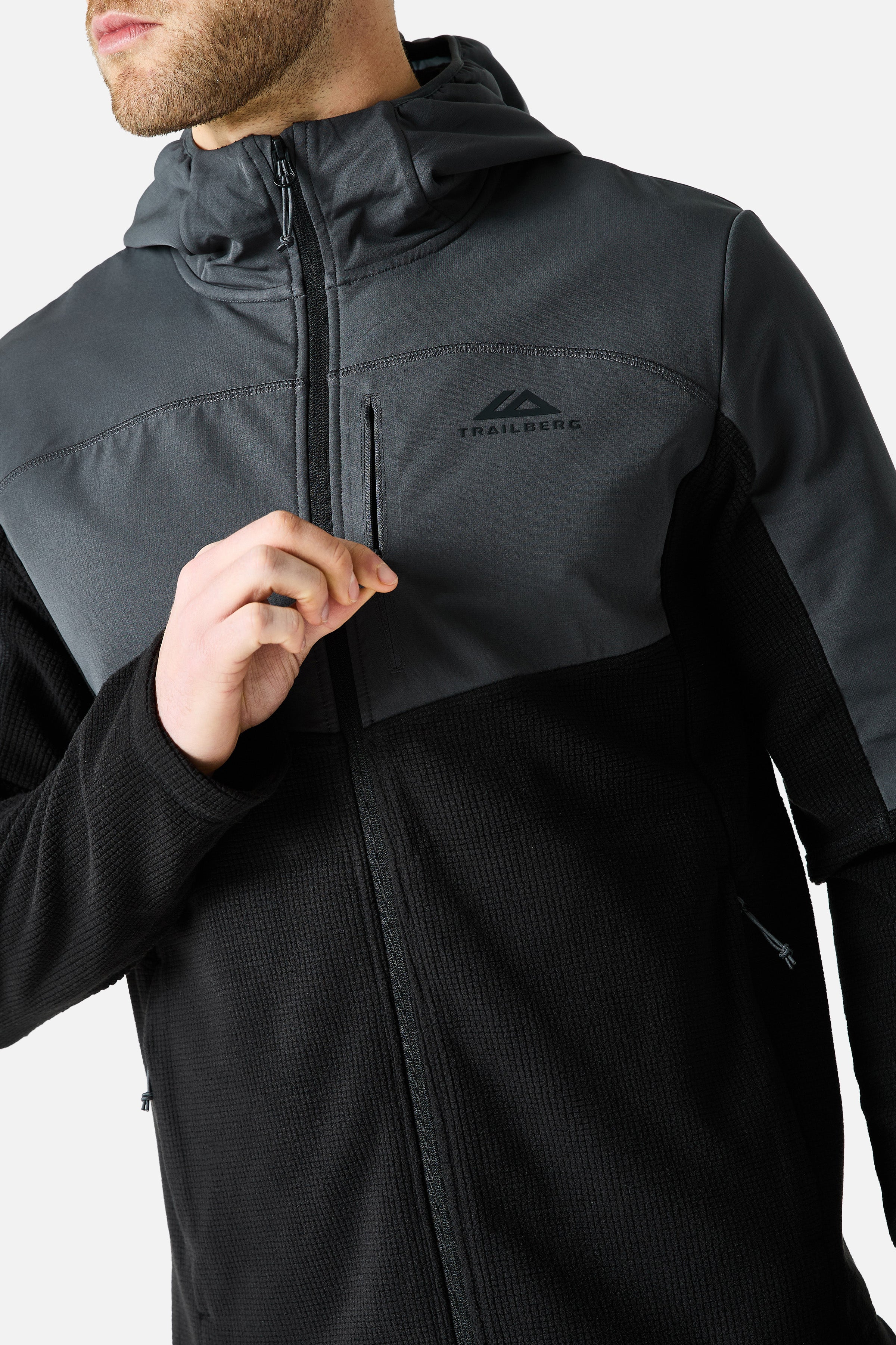 Compass Microfleece Hood - Black/Asphalt