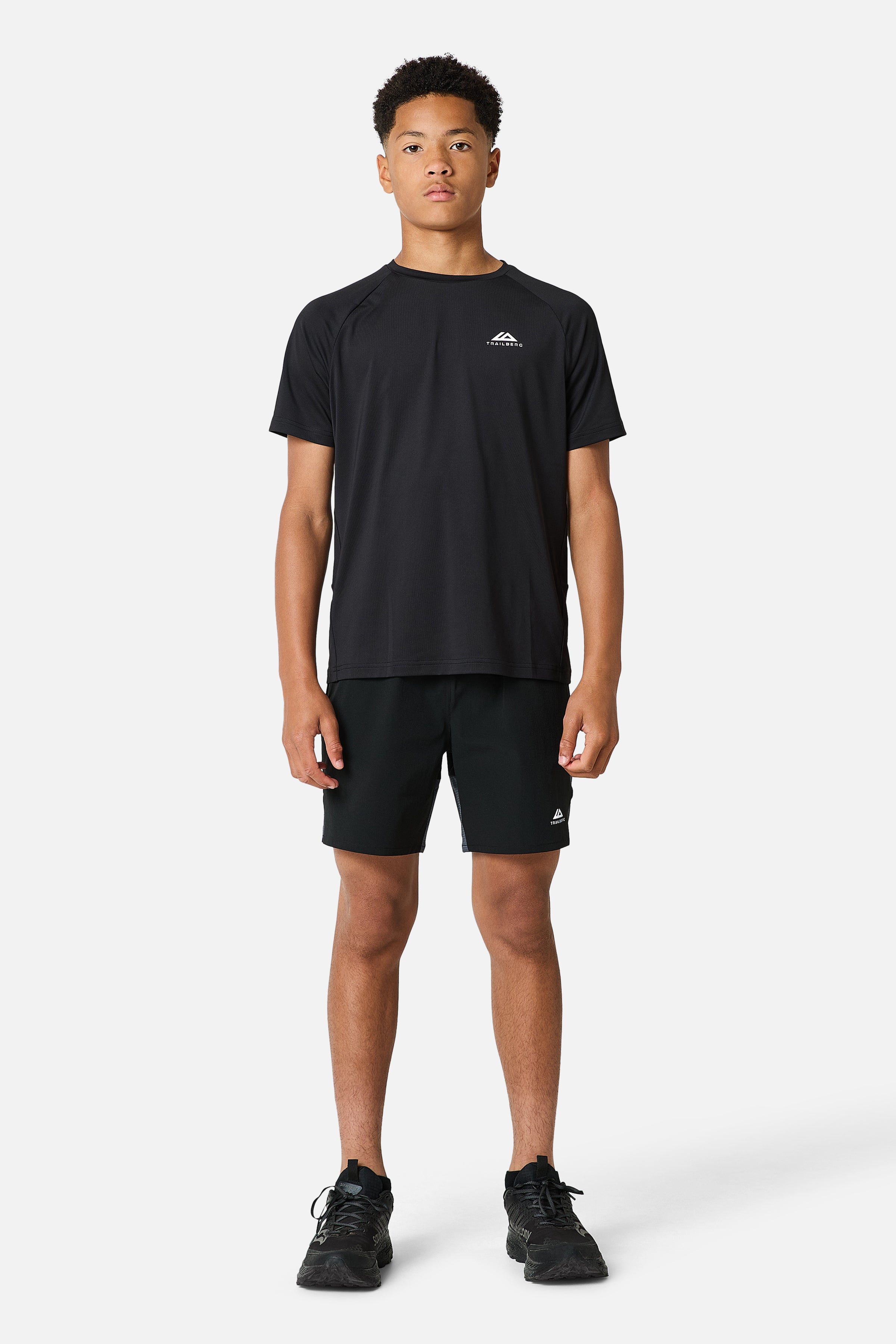 Boys Rapid Grid Tee - Black/Graphite Grey