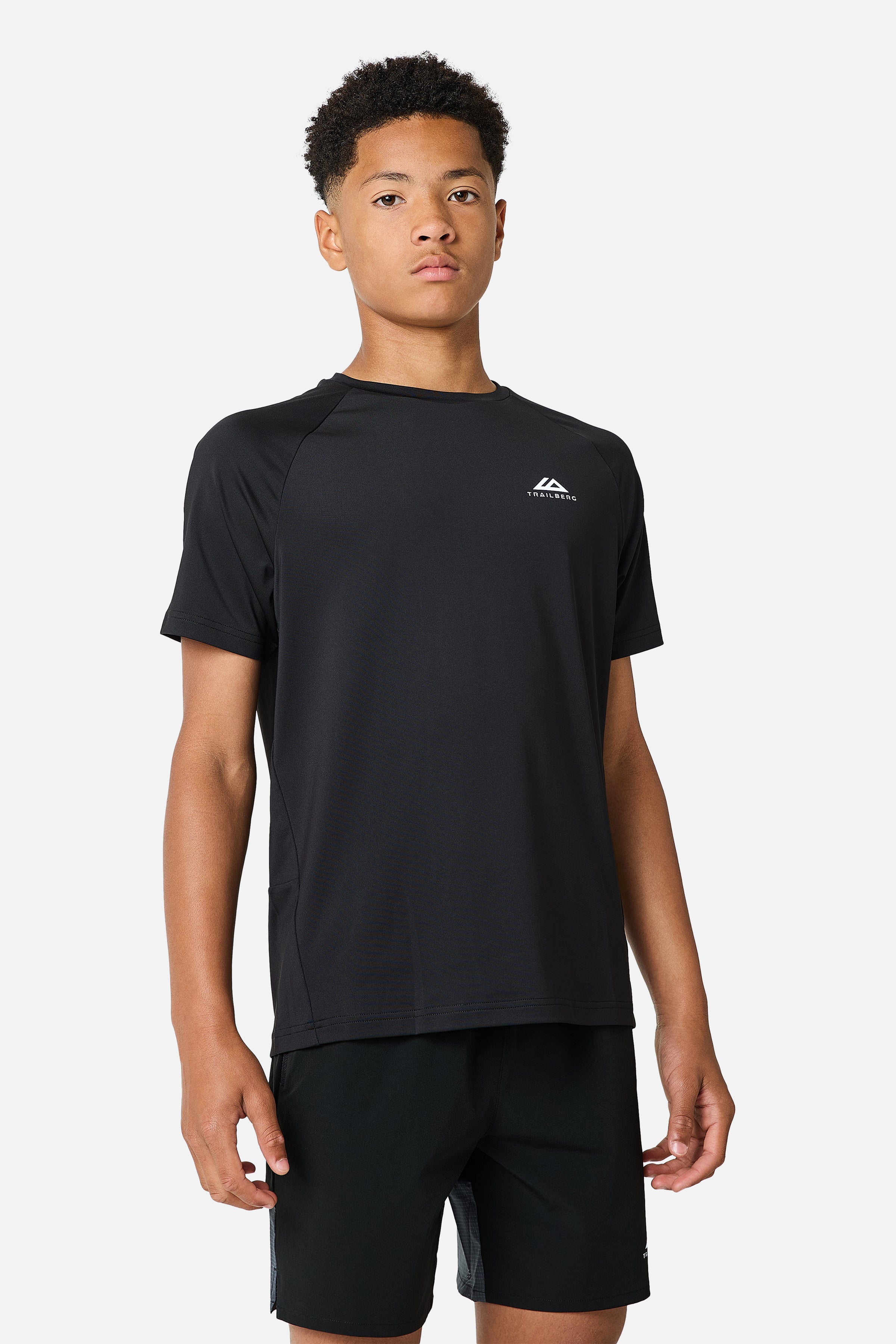 Boys Rapid Grid Tee - Black/Graphite Grey