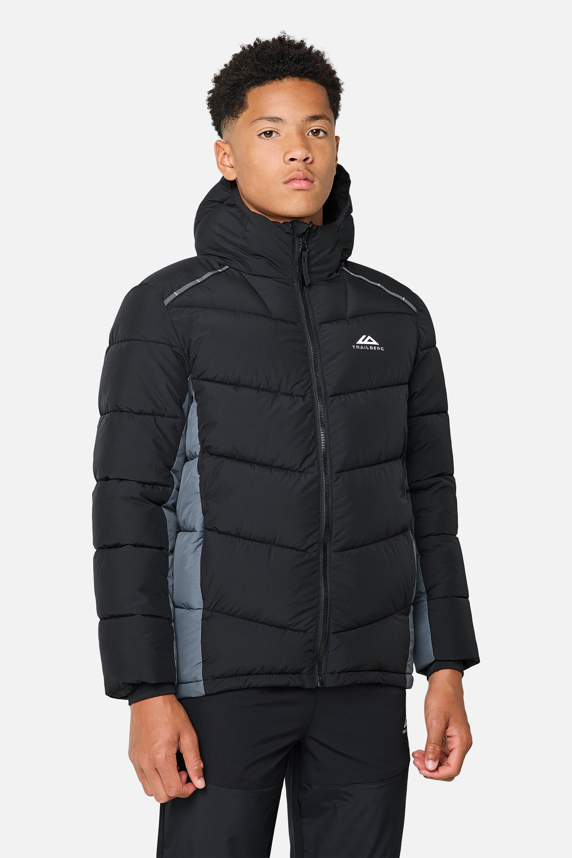 Boys Triathlon Peak Insulated Jacket - Black/Graphite Grey