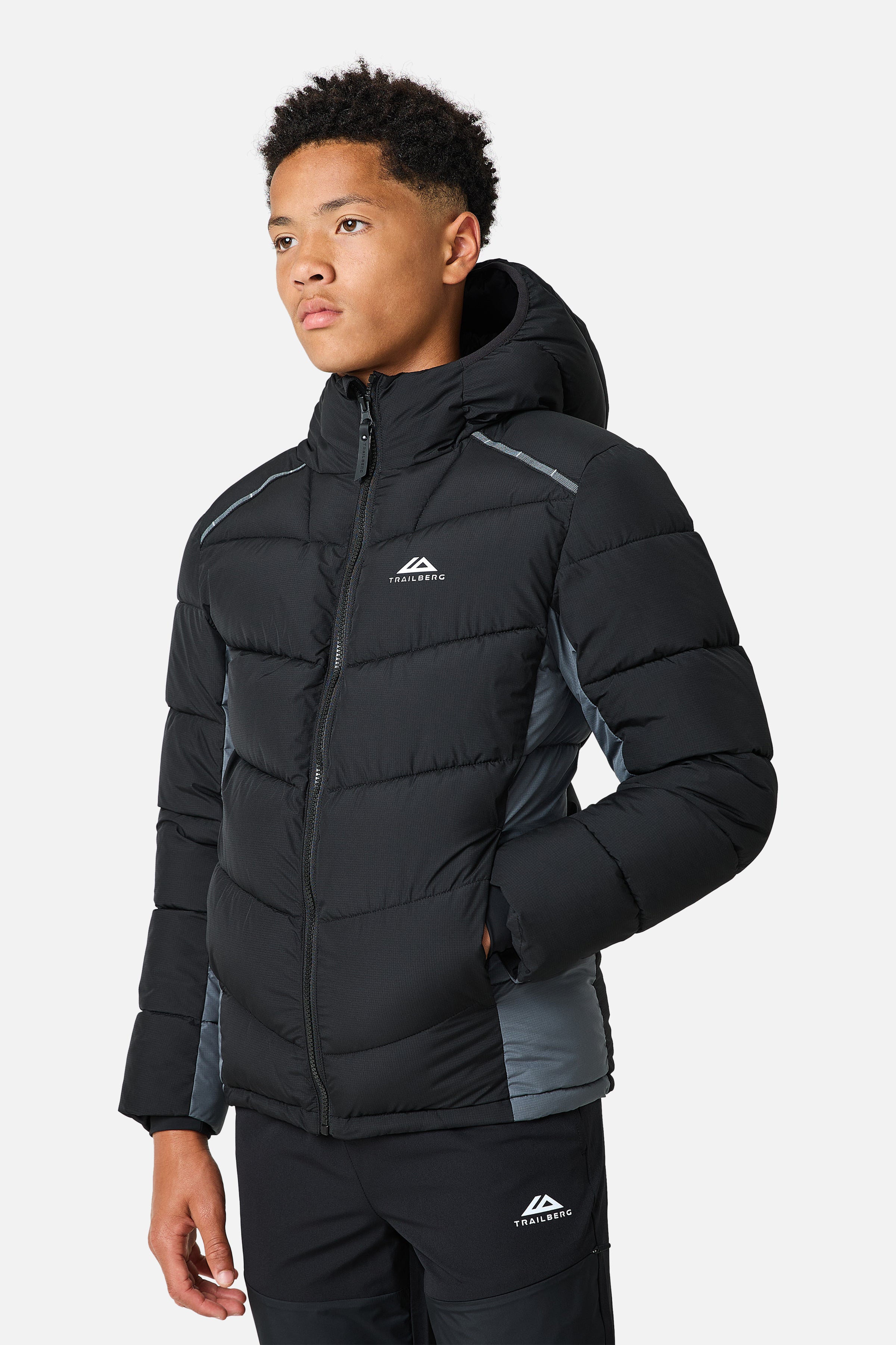 Boys Triathlon Peak Insulated Jacket - Black/Graphite Grey