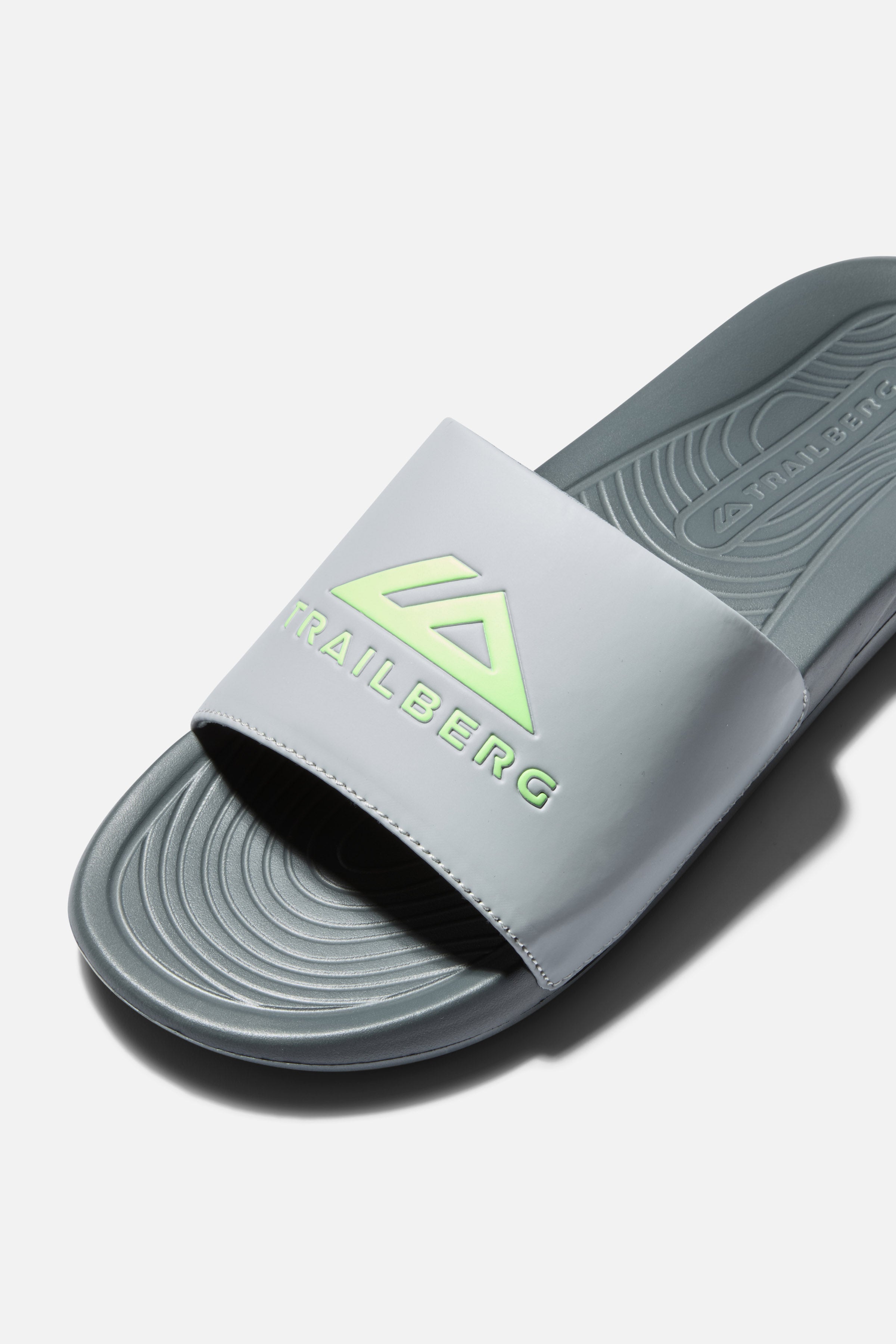 Boys Core Slide - Graphite Grey/Lunar Grey/Neon Lime