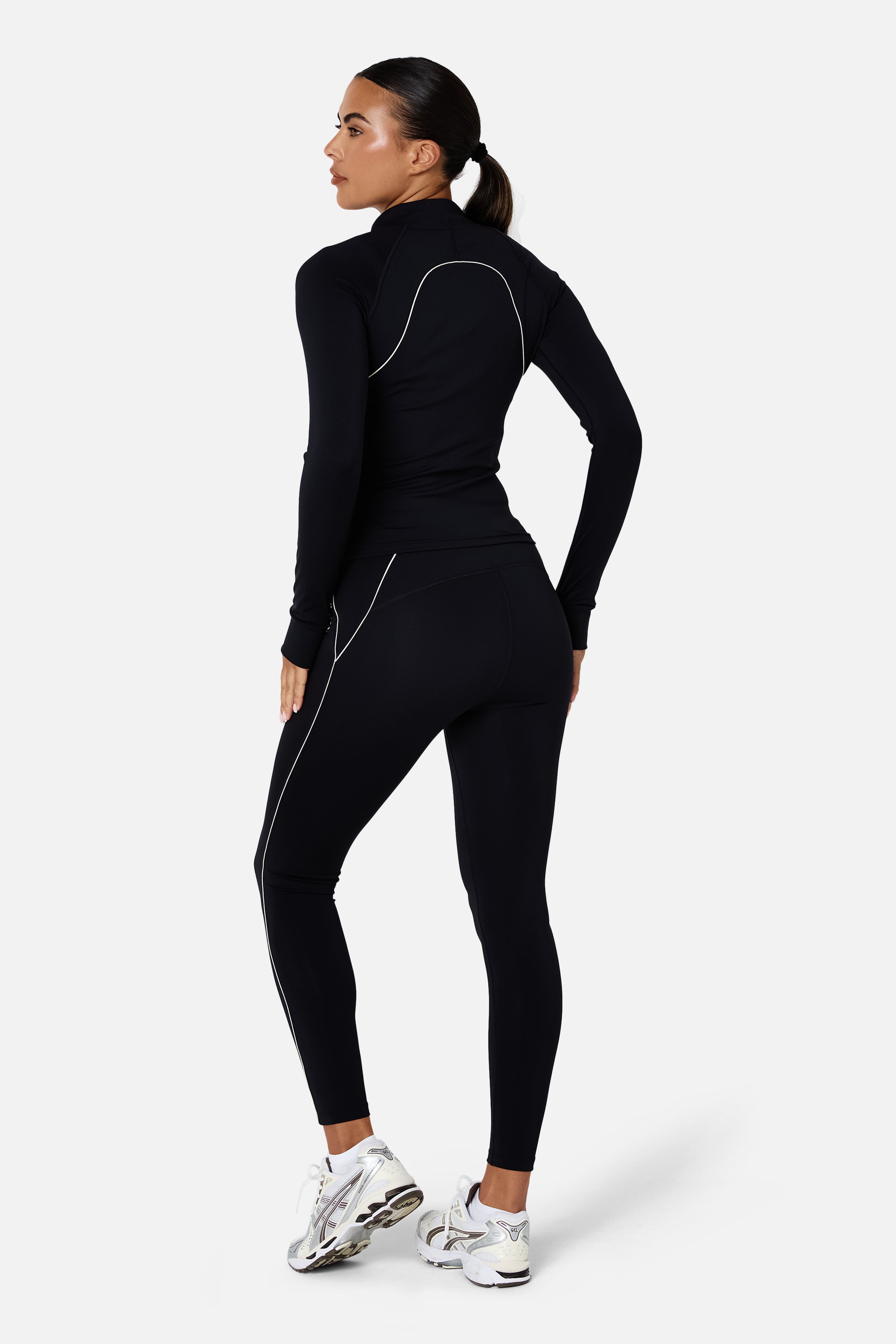 Womens Ignite Full Zip Track Jacket - Black/Candlelight White