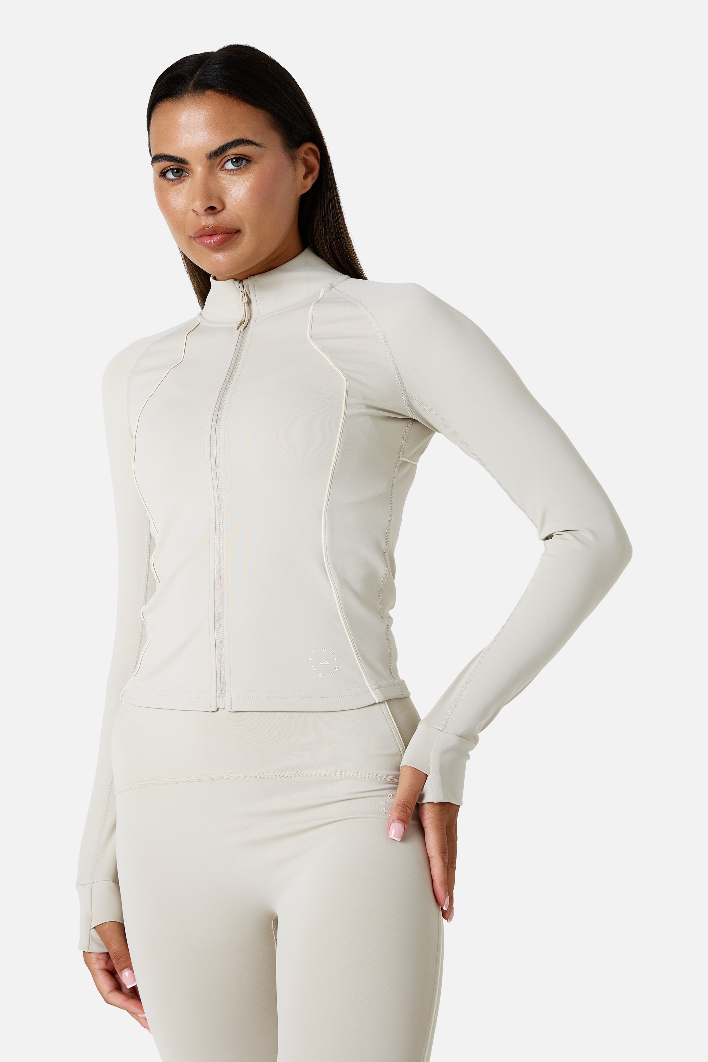 Womens Ignite Full Zip Track Jacket - Mercury Mist/Candlelight White