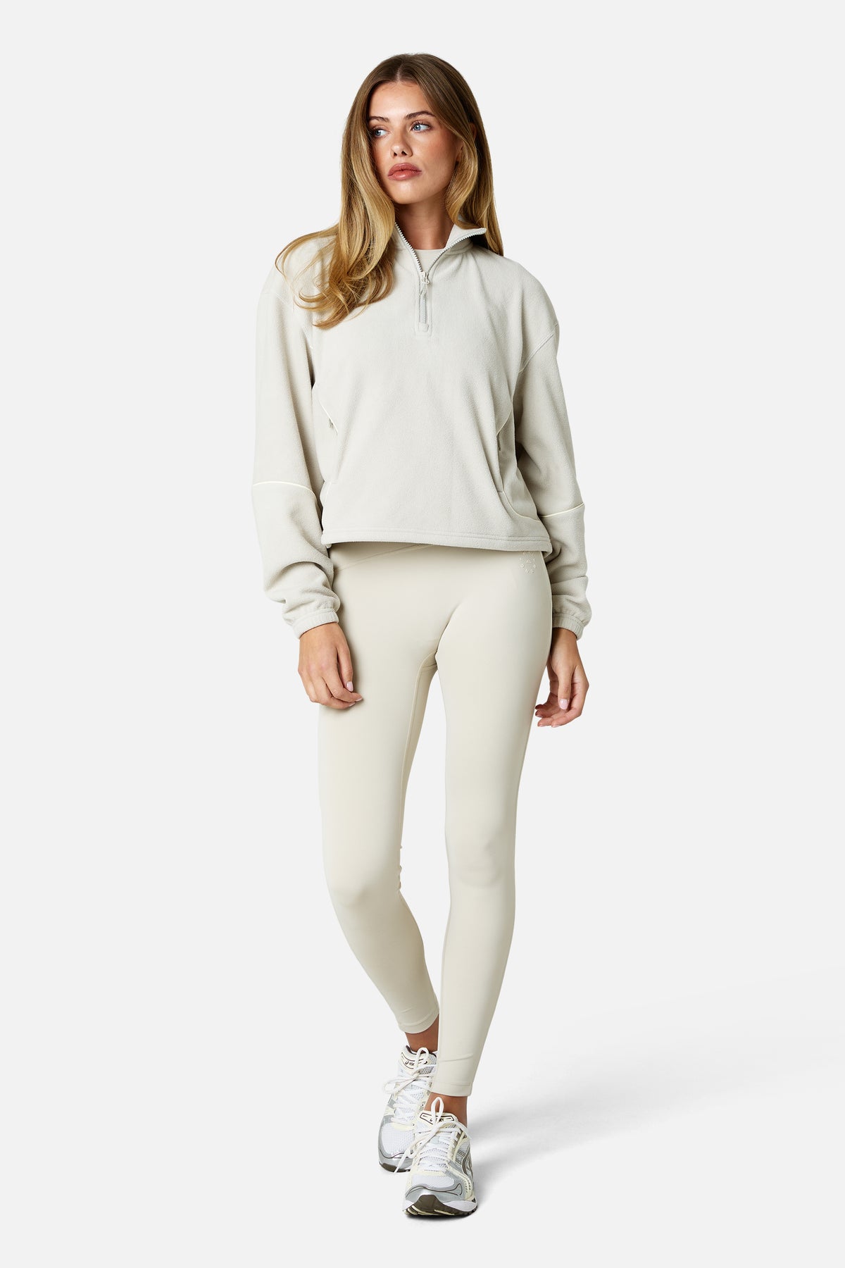 Womens Ignite Microfleece 1/4 Zip - Mercury Mist/Candlelight White