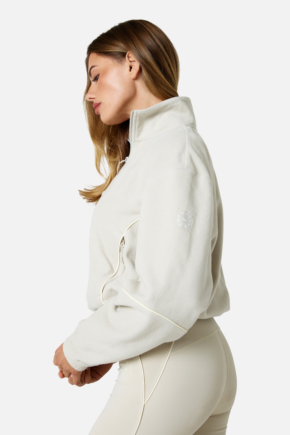 Womens Ignite Microfleece 1/4 Zip - Mercury Mist/Candlelight White