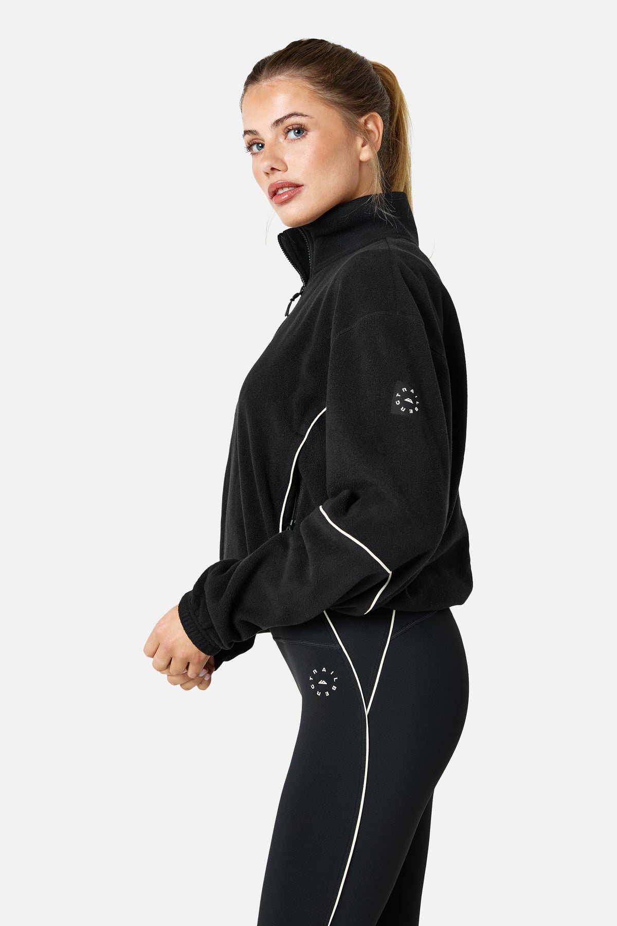 Womens Ignite Microfleece 1/4 Zip - Black/Candlelight White