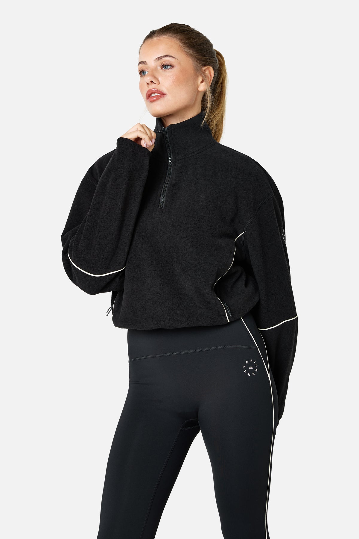 Womens Ignite Microfleece 1/4 Zip - Black/Candlelight White