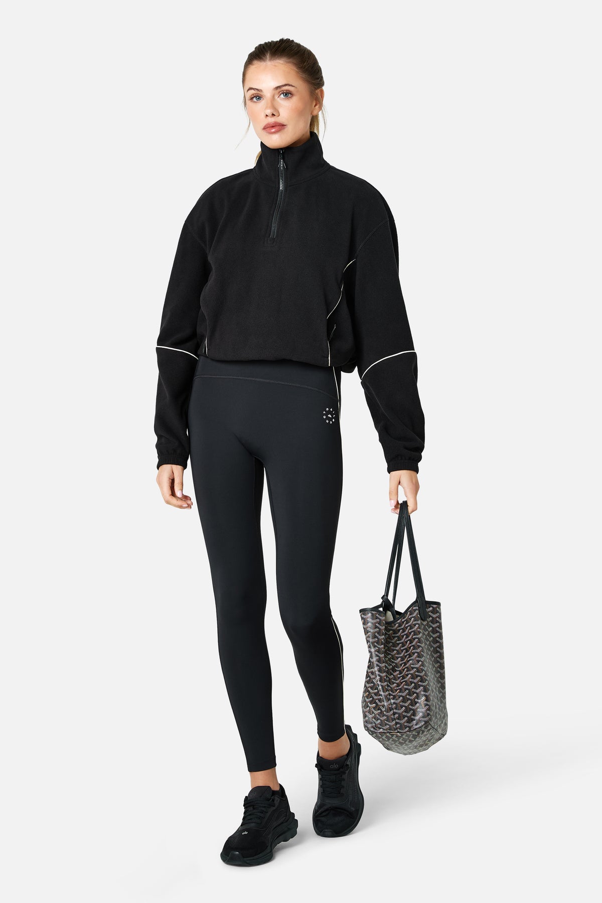 Womens Ignite Microfleece 1/4 Zip - Black/Candlelight White