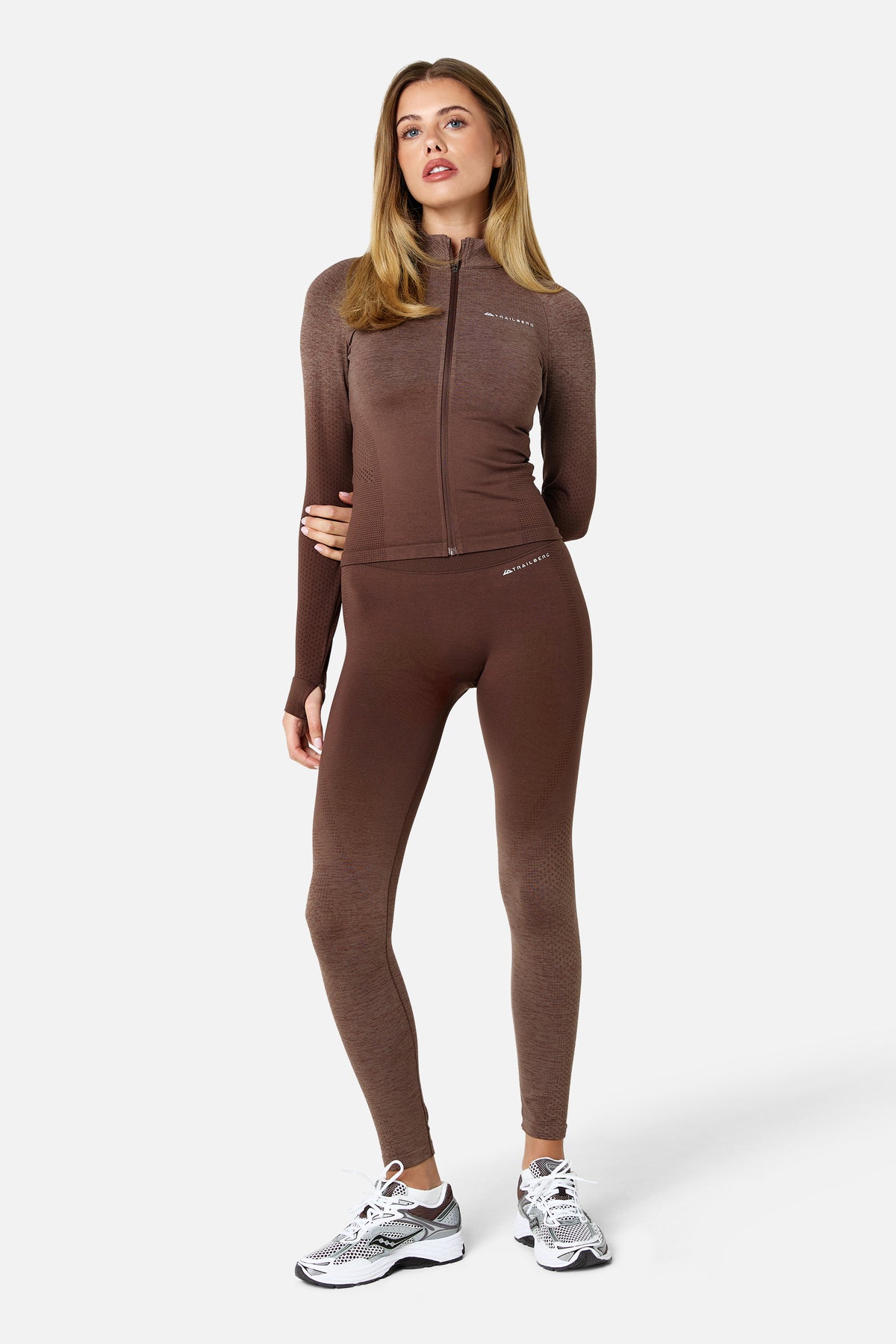 Womens Evocurve Seamless Jacket Set - Bitter Chocolate