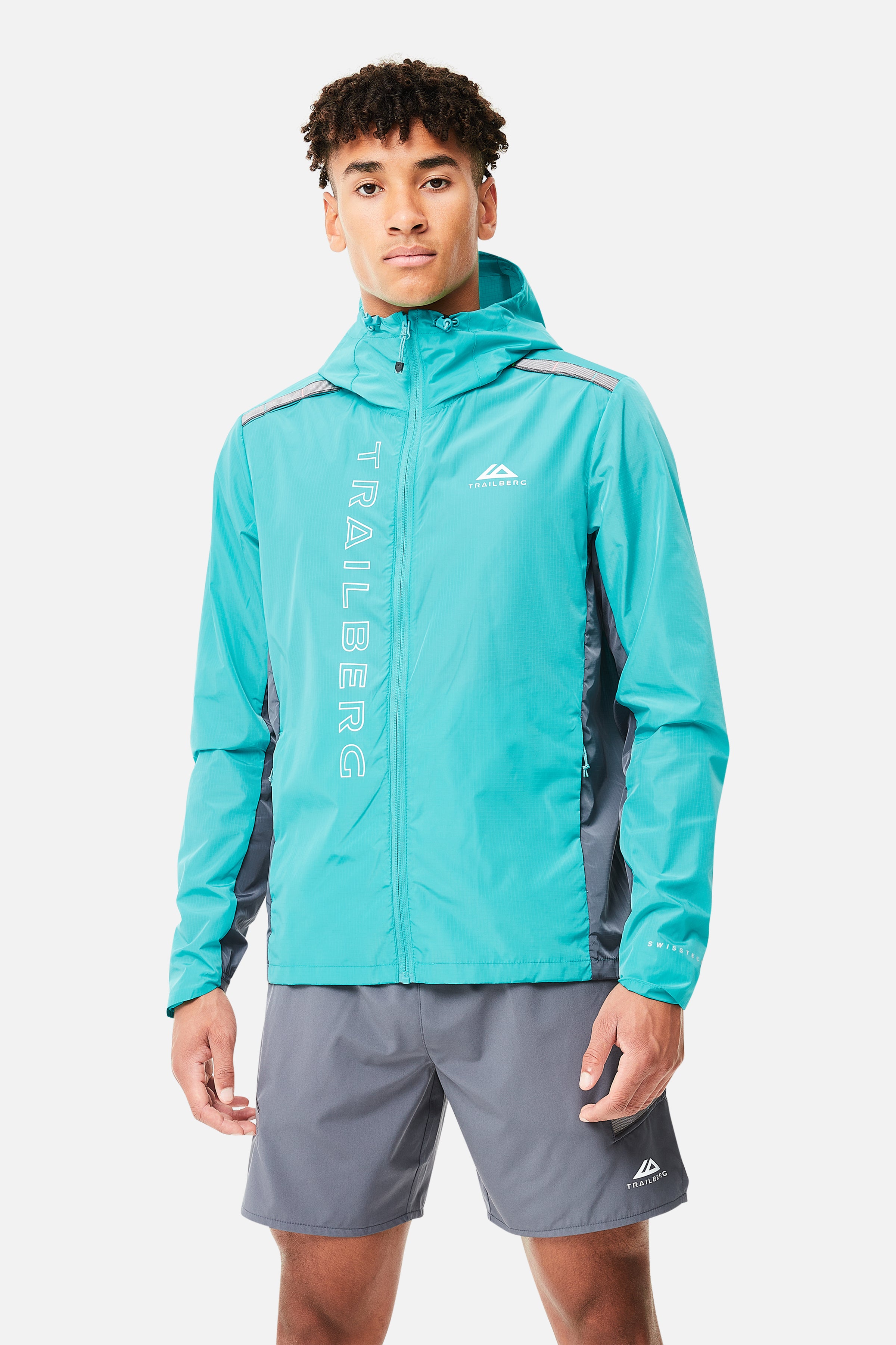 Triathlon Windbreaker - Turquoise/Mid Grey