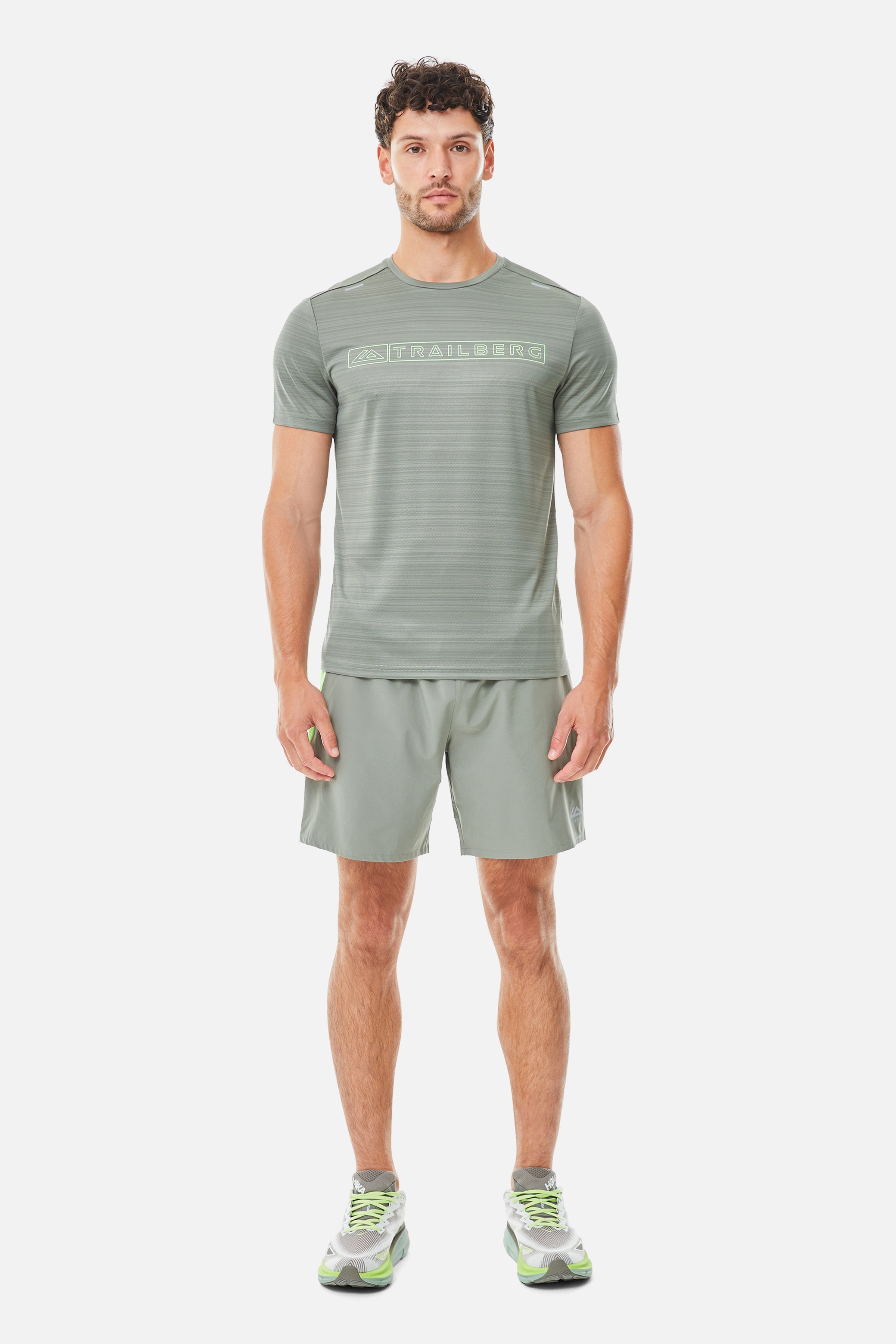 Crest 2.0 Tee - Pine Dust/Neon Lime