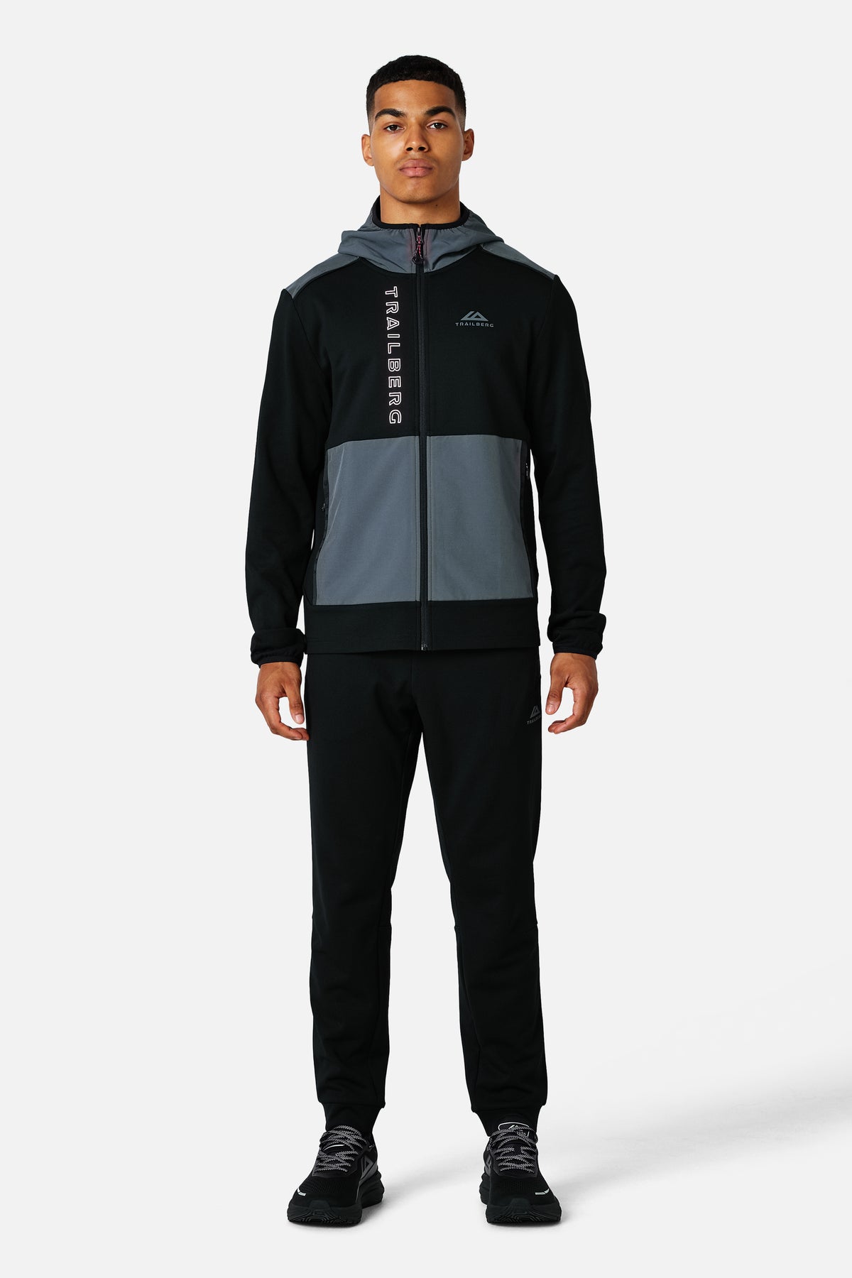 Triathlon Ultra Fleece Zip Hood - Black/Graphite Grey