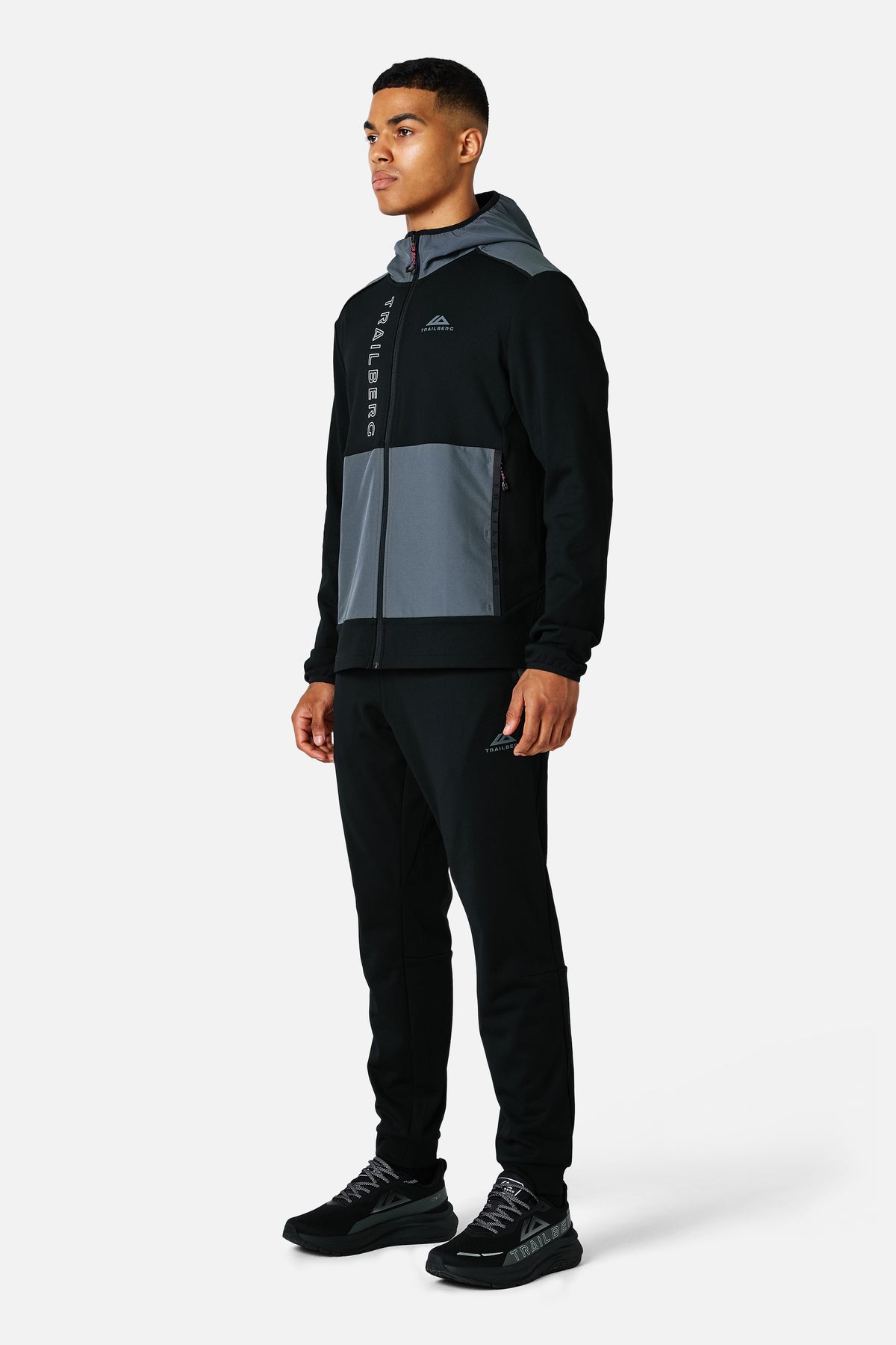Triathlon Ultra Fleece Zip Hood - Black/Graphite Grey