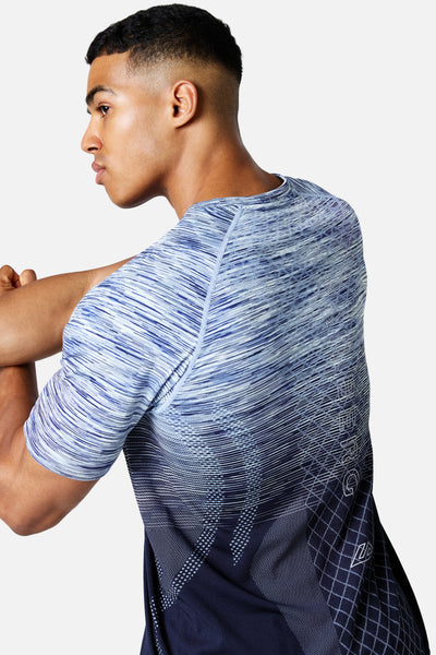Stride Seamless Tee - Shadowcore/Steel Blue/Iceberg Blue/White