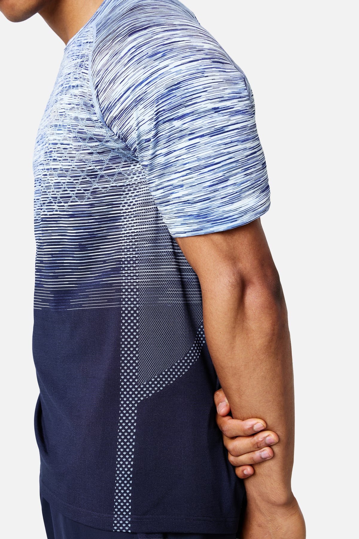 Stride Seamless Tee - Shadowcore/Steel Blue/Iceberg Blue/White