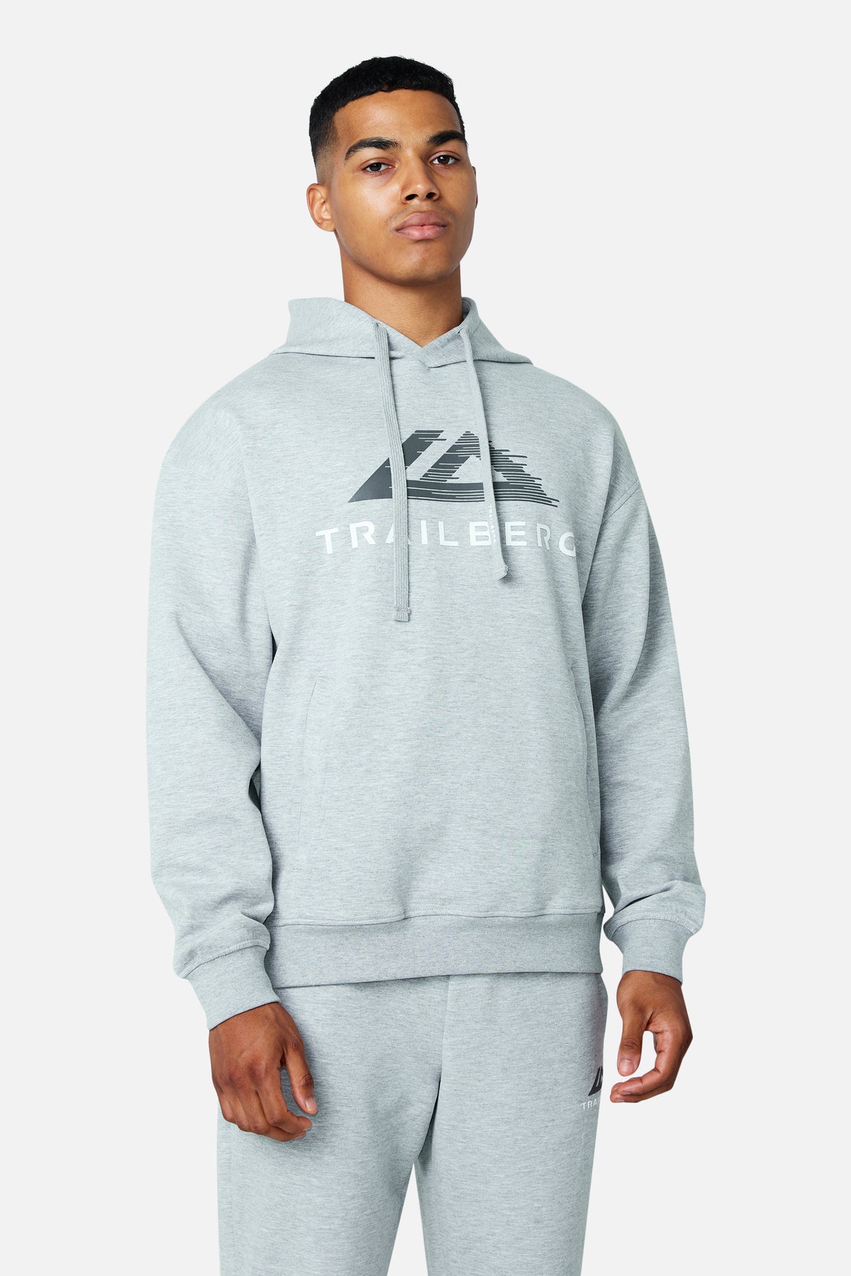 Glitch Logo Hood - Grey Marl