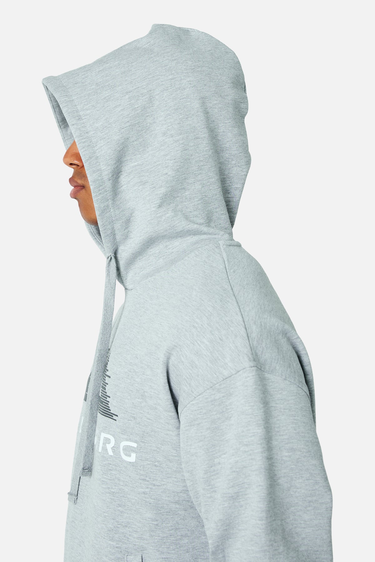 Glitch Logo Hood - Grey Marl