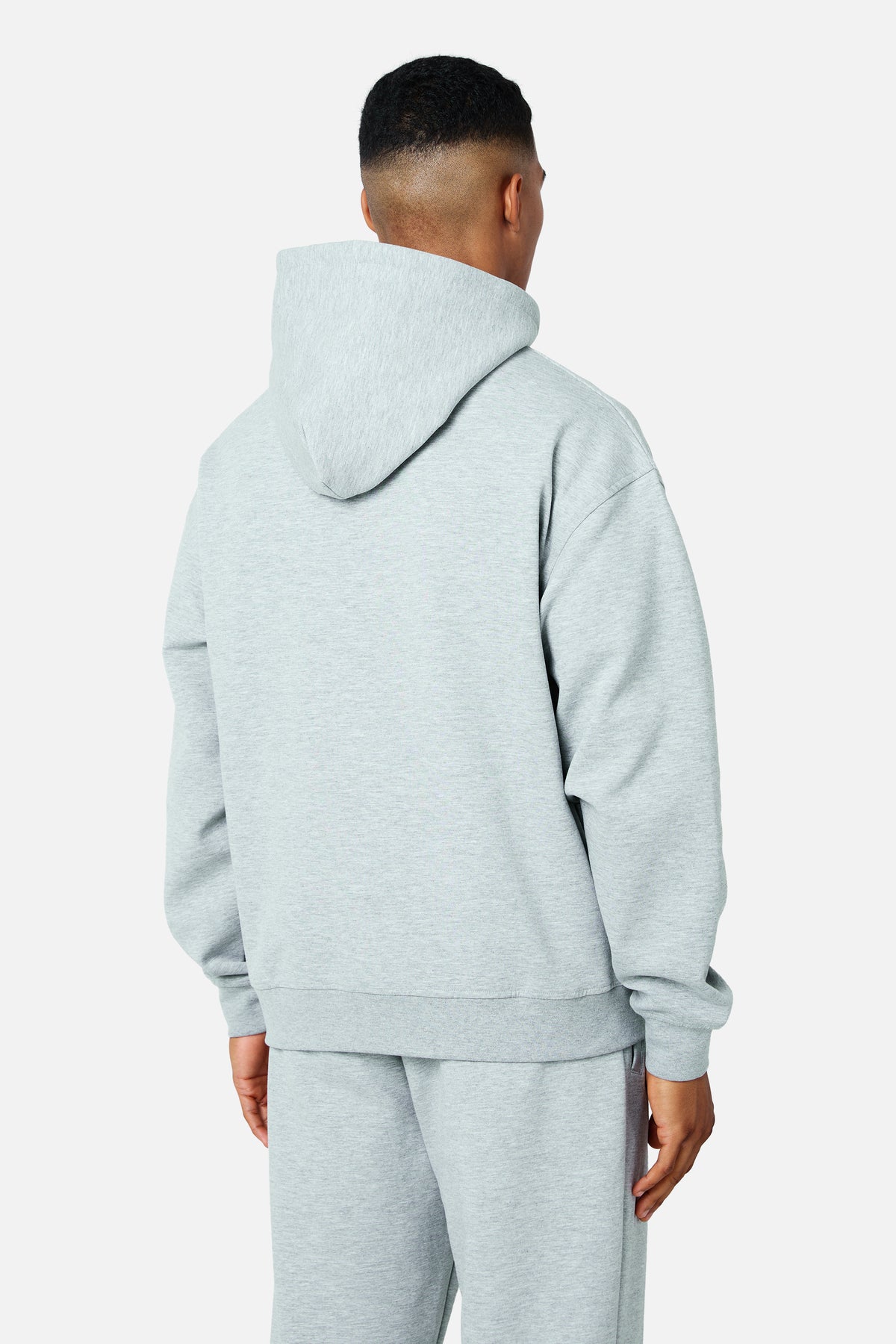 Glitch Logo Hood - Grey Marl