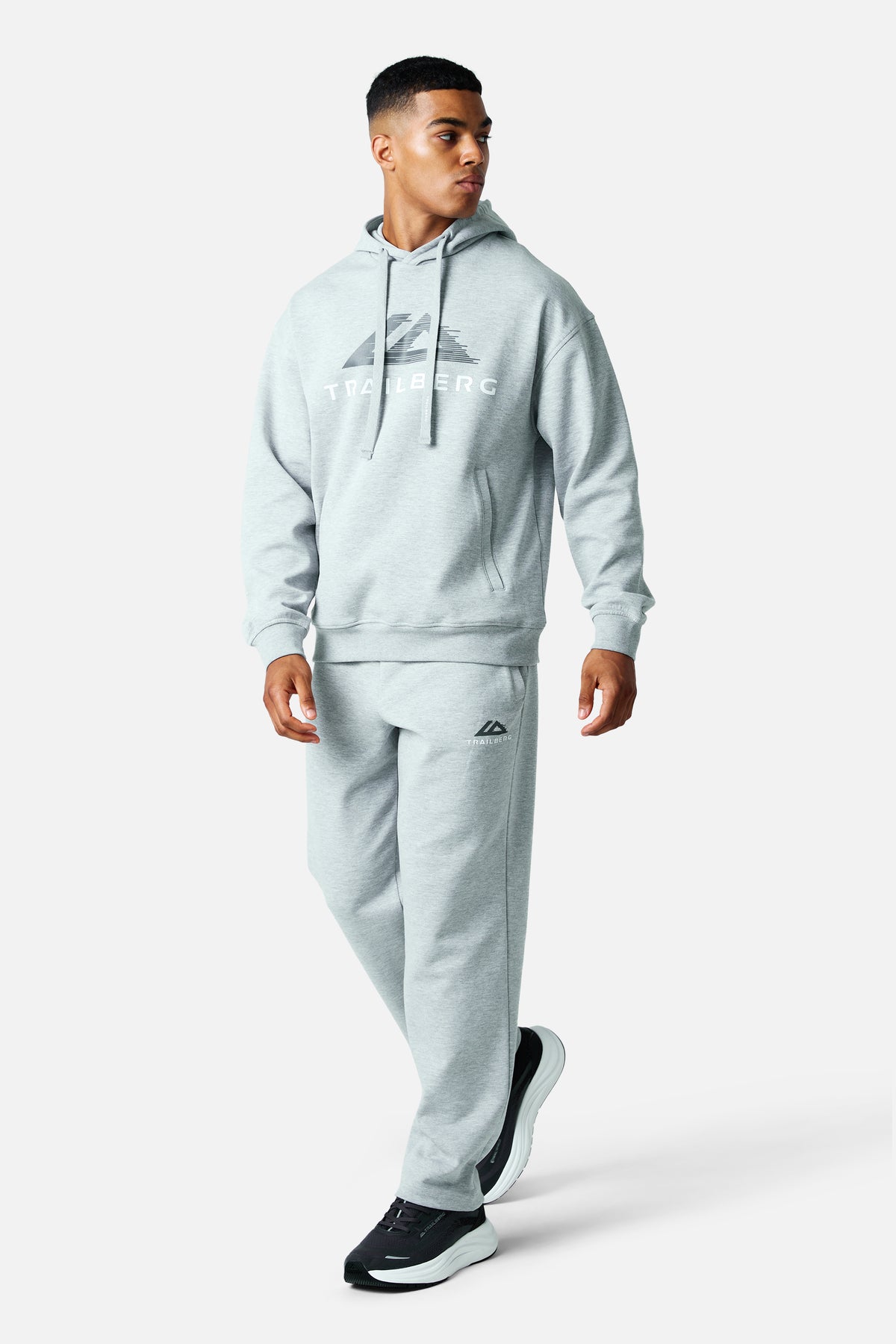 Glitch Logo Tracksuit - Grey Marl