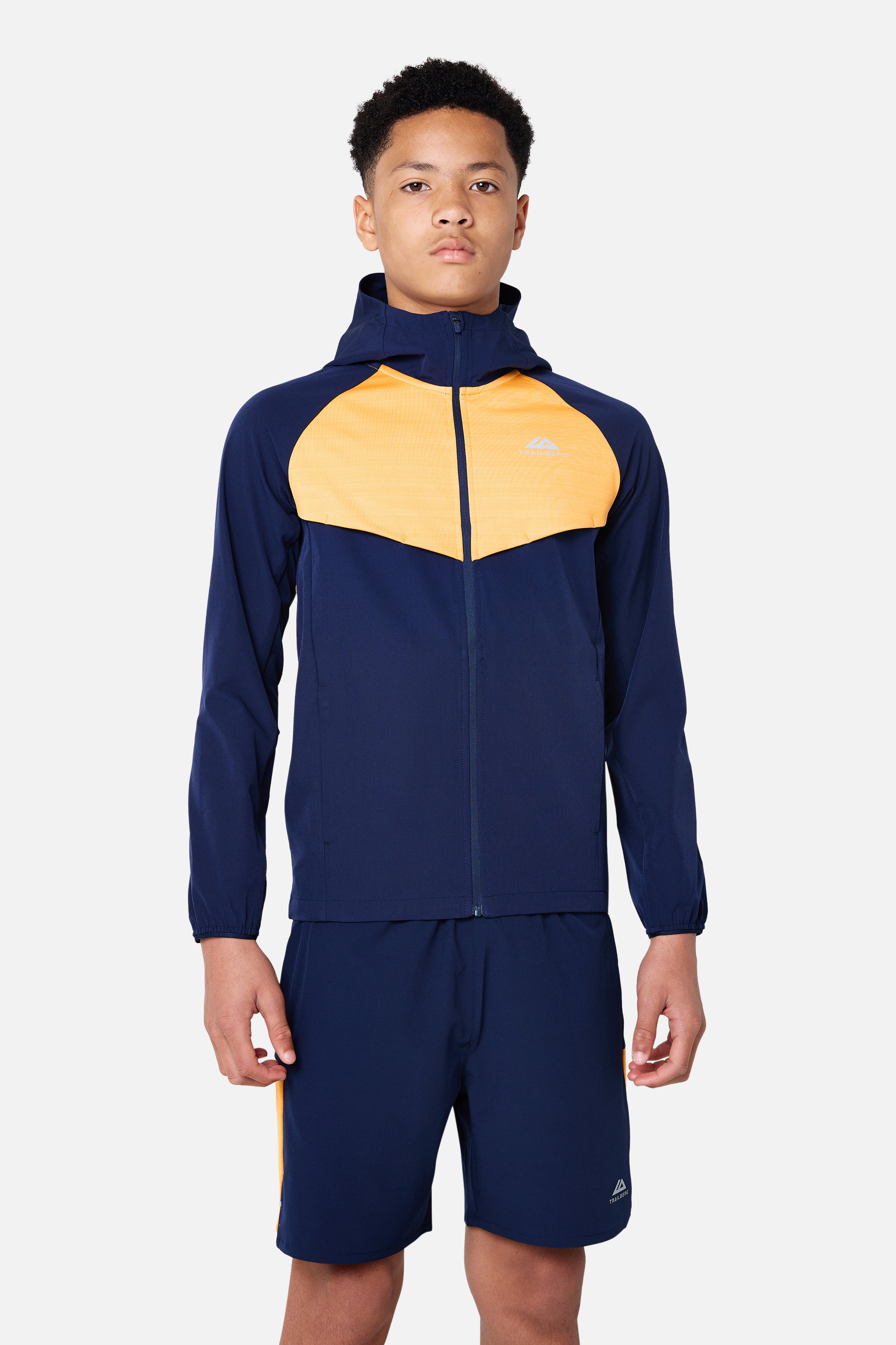 Boys Cloud 2.0 Hood - Orange Glow/Navy Blue