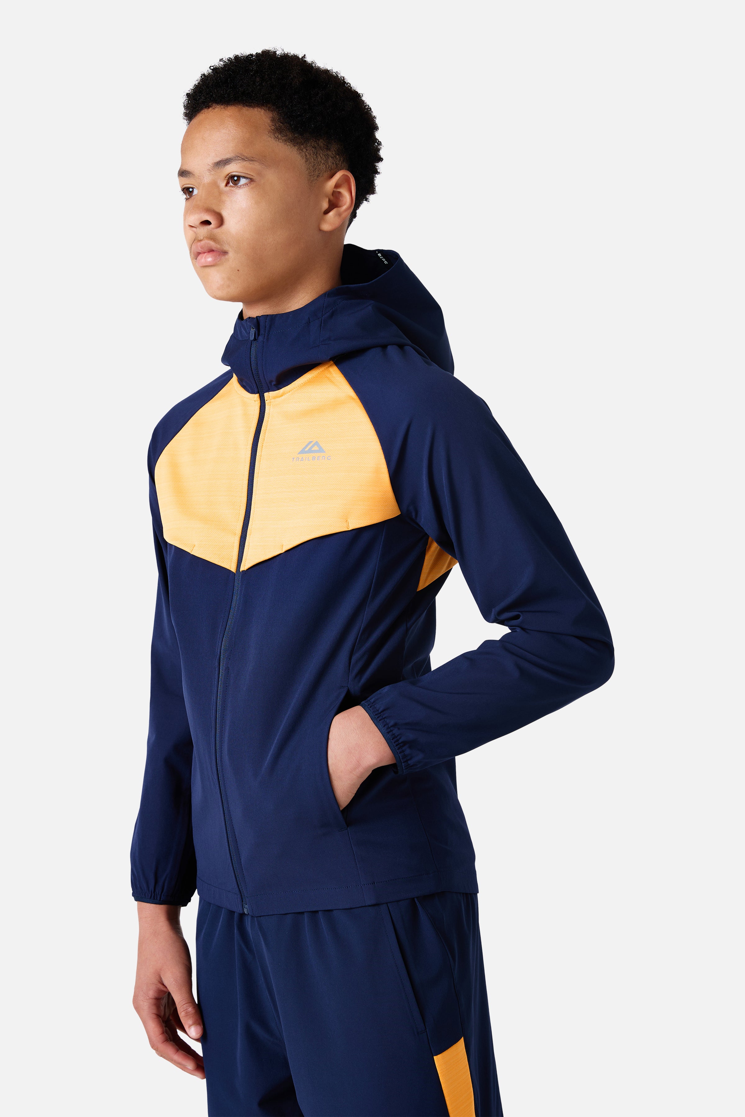 Boys Cloud 2.0 Hood - Orange Glow/Navy Blue