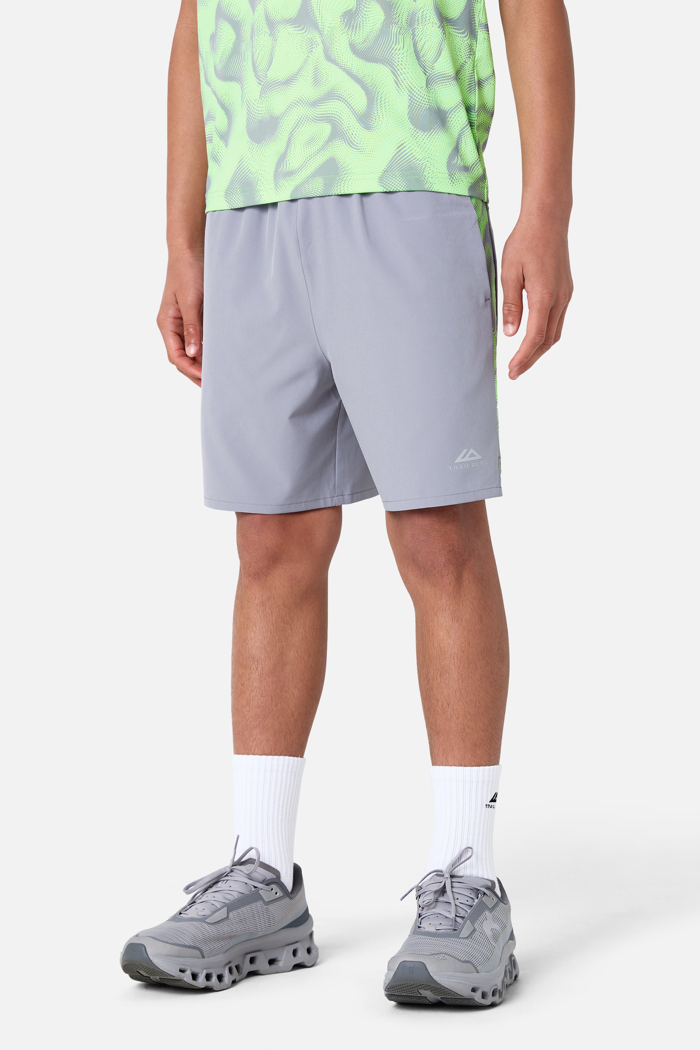 Boys Kinetic Short - Moon Grey/Neon Lime