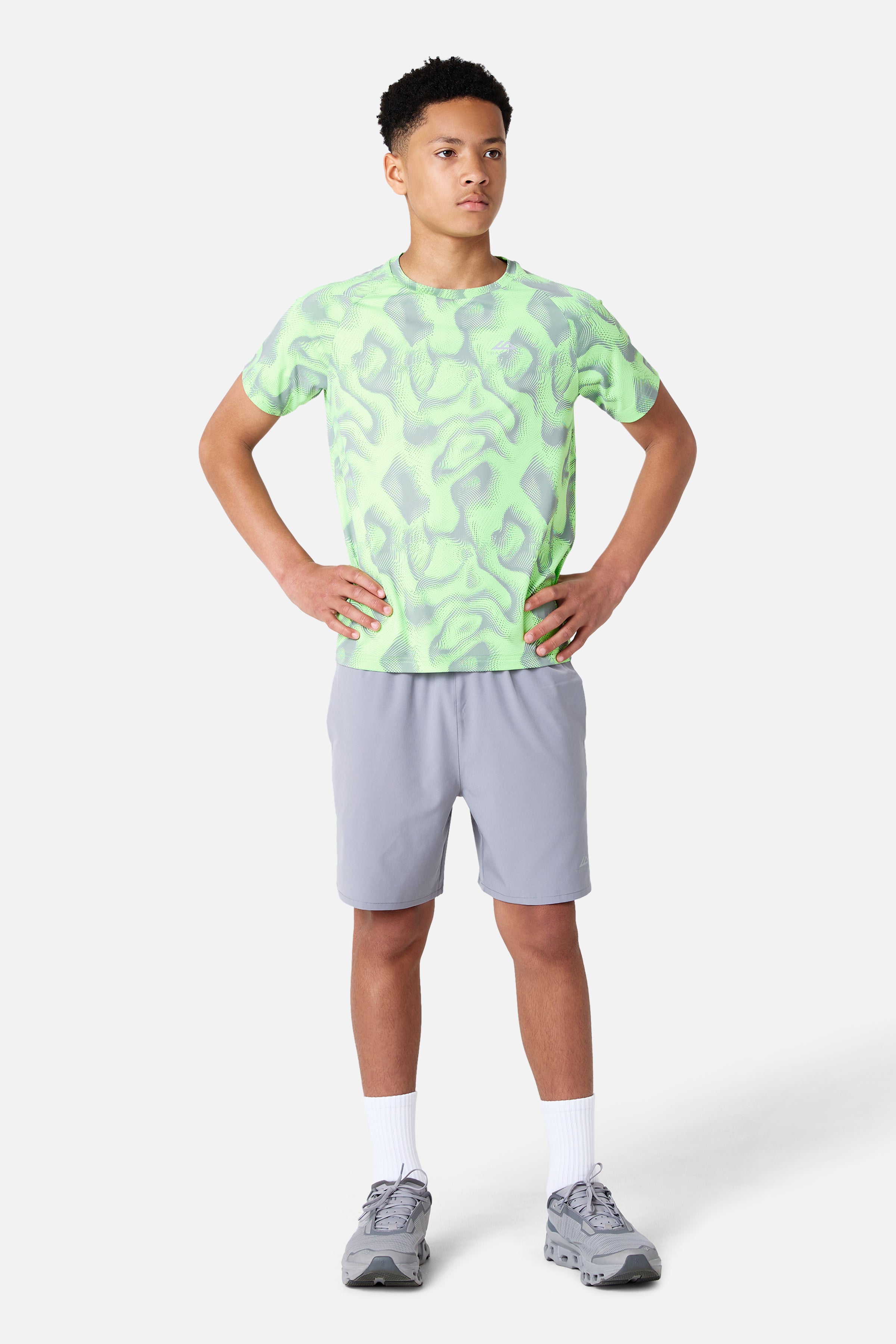 Boys Kinetic Short - Moon Grey/Neon Lime