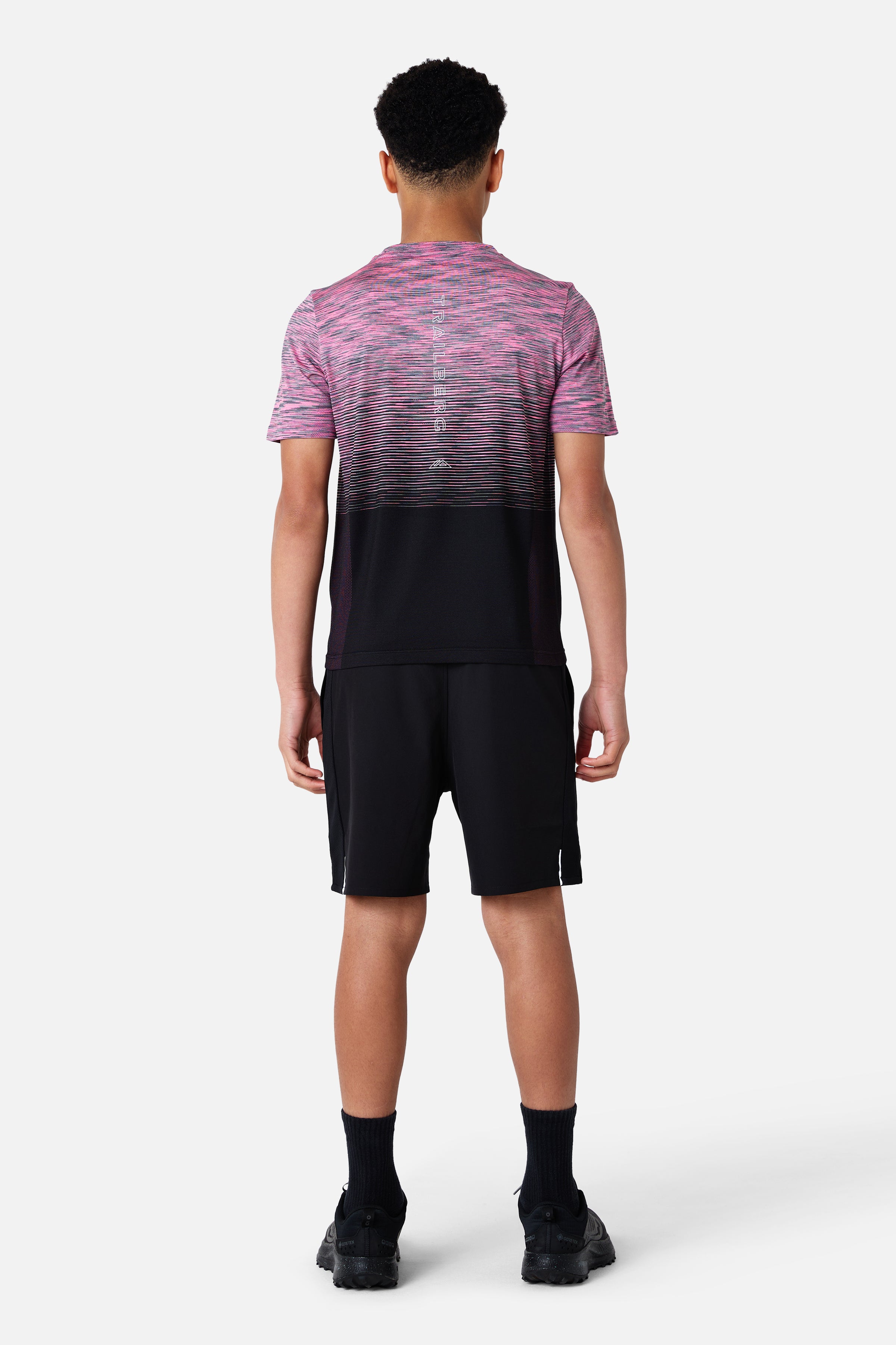 Boys Frequency Seamless Tee - Black/Storm Grey/Cloud Haze/Cosmic Pink