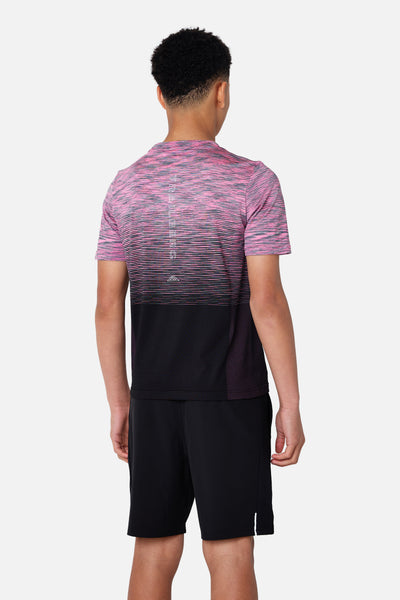 Boys Frequency Seamless Tee - Black/Storm GreyCosmic Pink