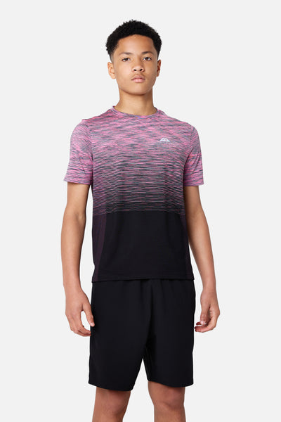 Boys Frequency Seamless Tee - Black/Storm GreyCosmic Pink