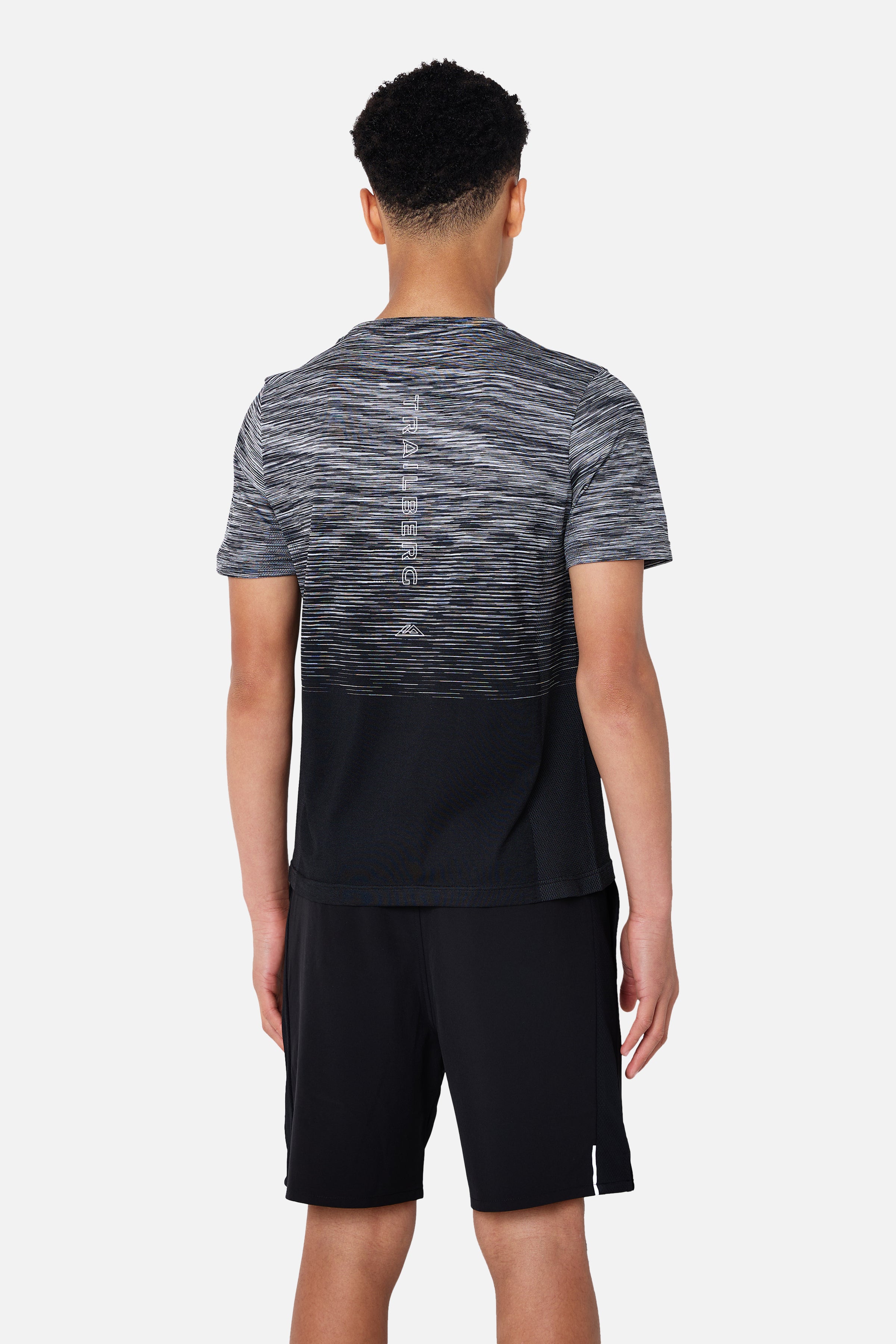 Boys Frequency Seamless Tee - Black/Storm Grey/Cloud Haze/Cosmic Pink