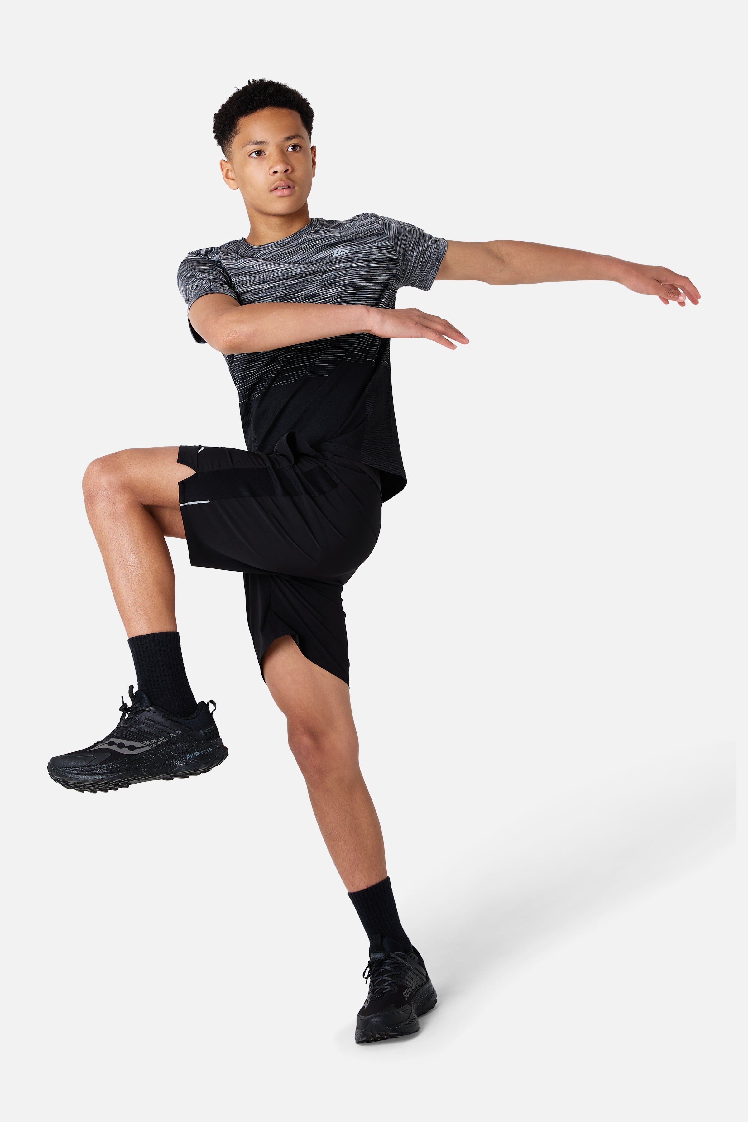 Boys Frequency Seamless Tee - Black/Storm Grey/Cloud Haze/Cosmic Pink