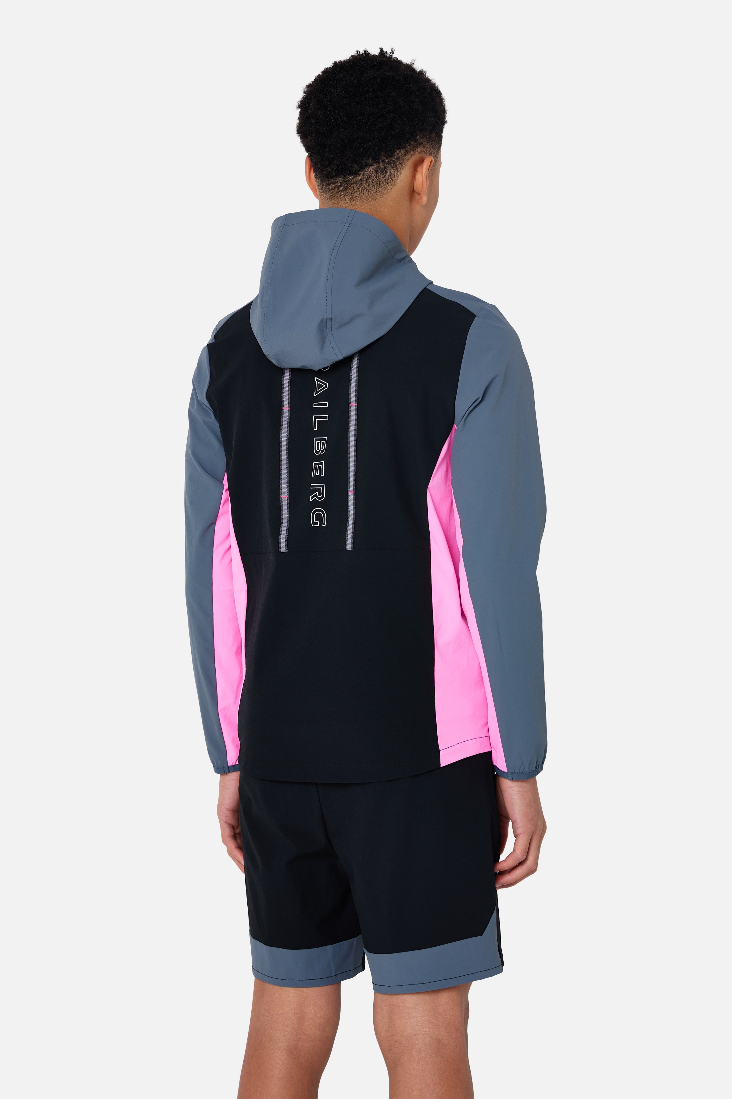 Boys Triathlon 4.0 Hood - Black/Storm Grey/Cosmic Pink