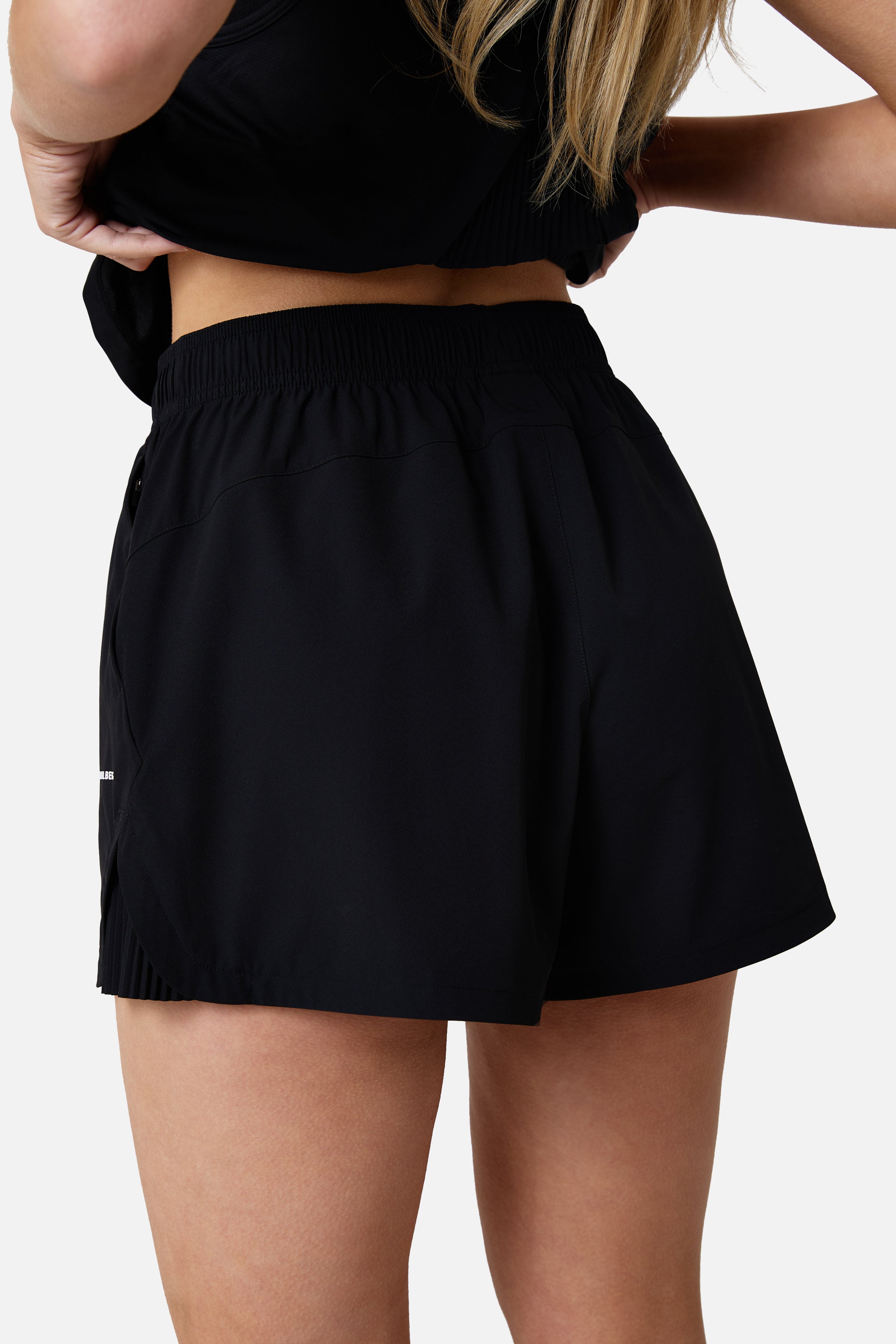 Womens Andara Pleated Short - Black