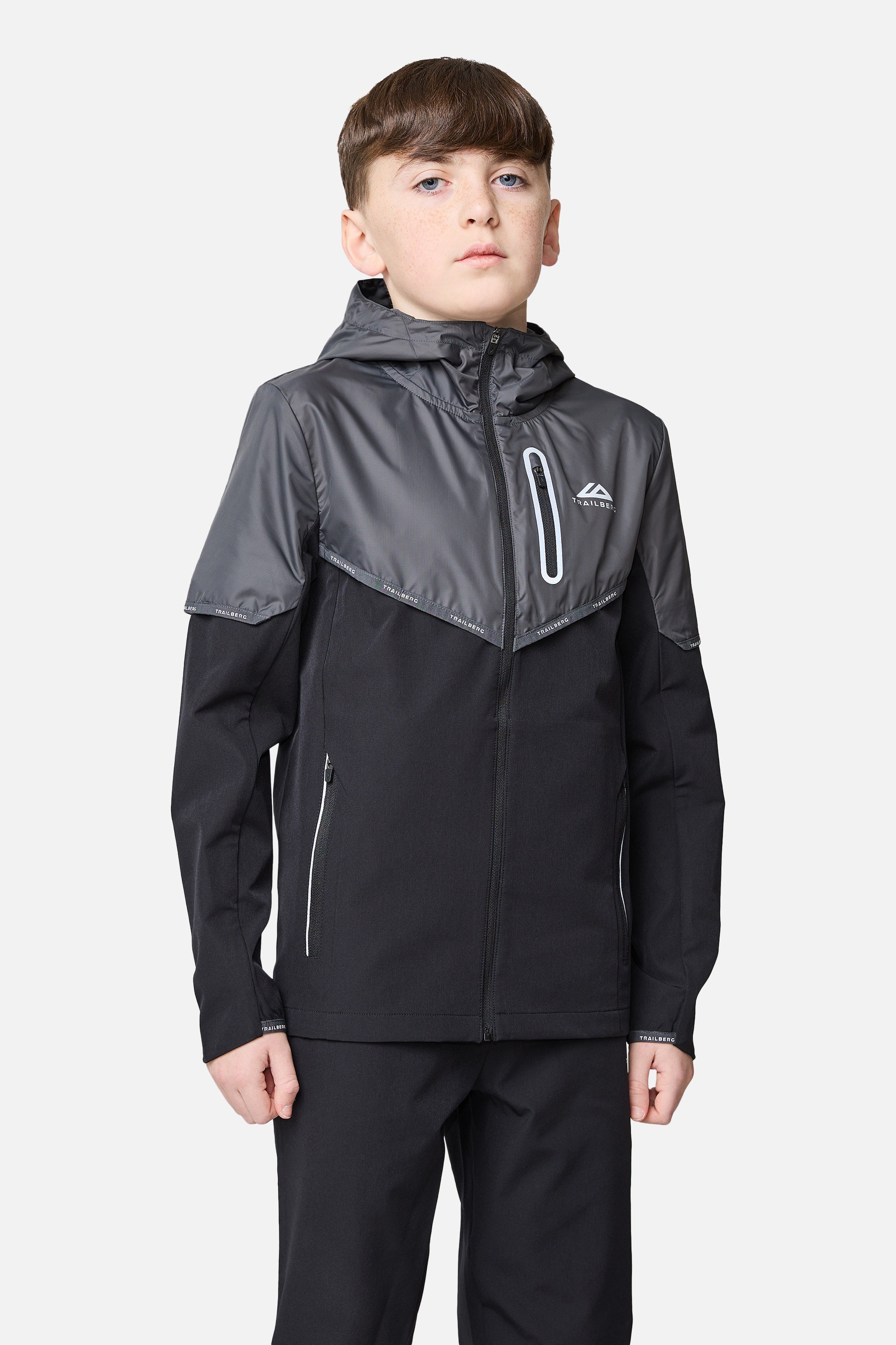 Boys Vertigo Tracksuit - Black/Volcano Grey