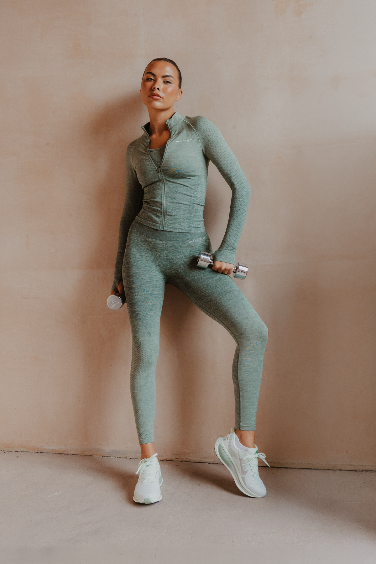 Womens Evocurve Seamless Jacket Set - Aloe Frost