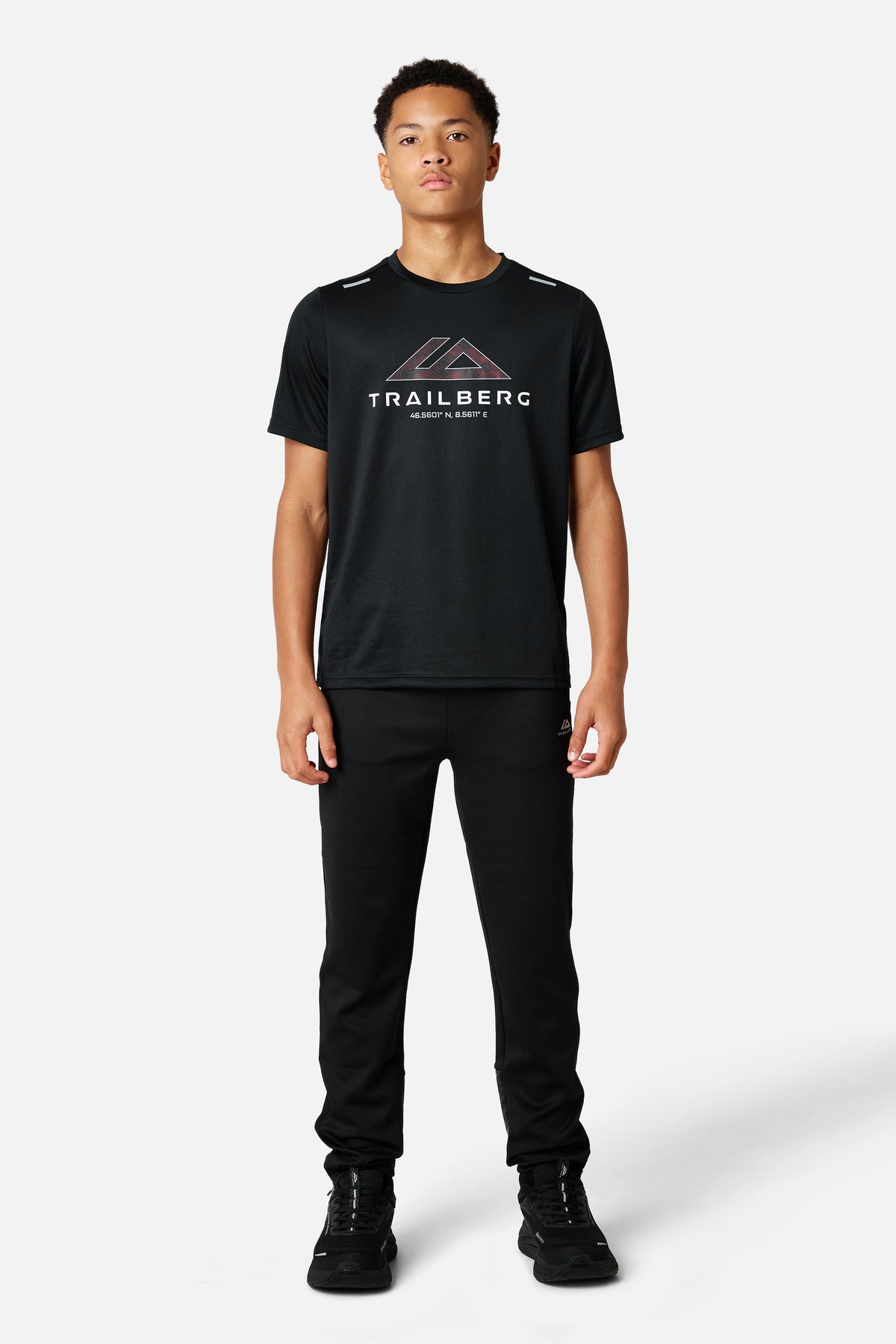 Boys Flex Tee - Black/ Blazing Red