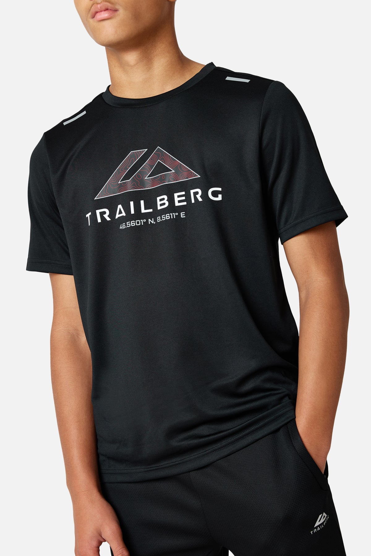 Boys Flex Tee - Black/ Blazing Red
