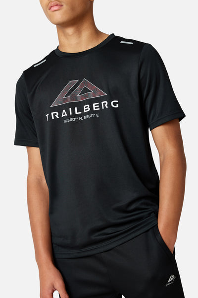 Boys Flex Tee - Black/Blazing Red