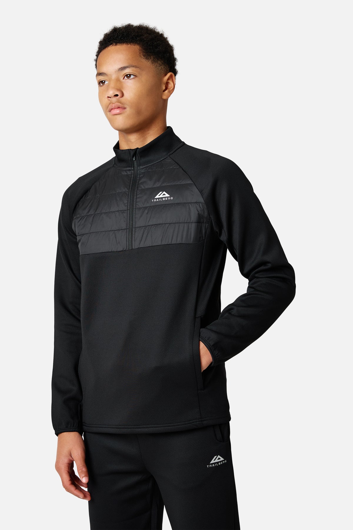 Boys Sprintline 1/4 Zip - Black