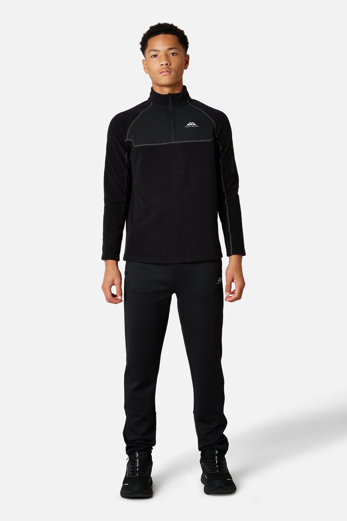 Boys Windcrest Microfleece 1/4 Zip - Black