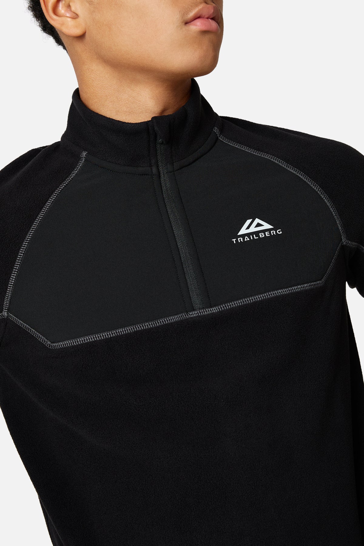 Boys Windcrest Microfleece 1/4 Zip - Black
