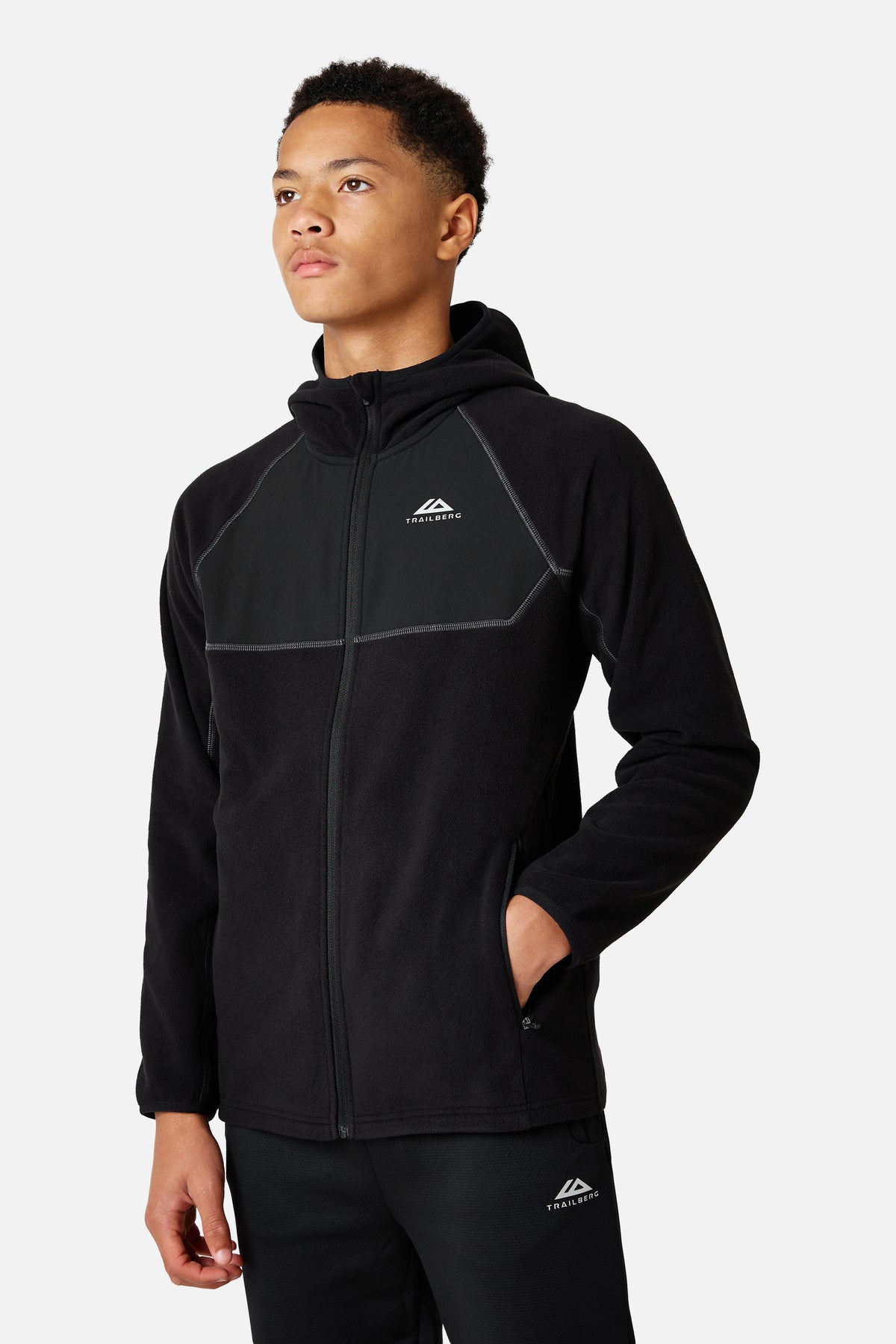 Boys Windcrest Microfleece Hood - Black