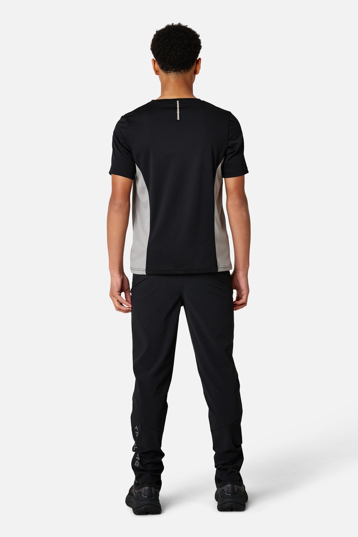 Boys Triathlon Panel Tee - Black/ Raw Linen/ Ironstone