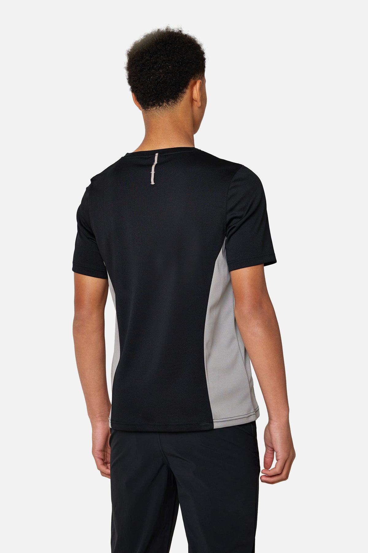 Boys Triathlon Panel Tee - Black/ Raw Linen/ Ironstone