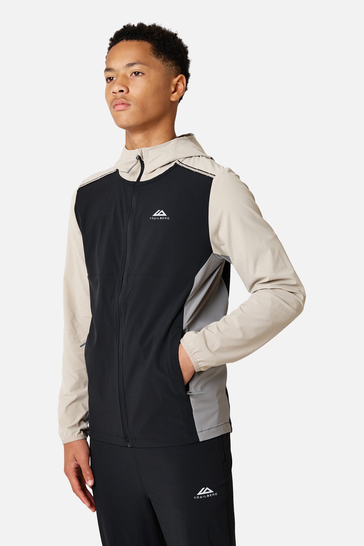 Boys Triathlon 4.0 Hood - Black/ Raw Linen/ Ironstone