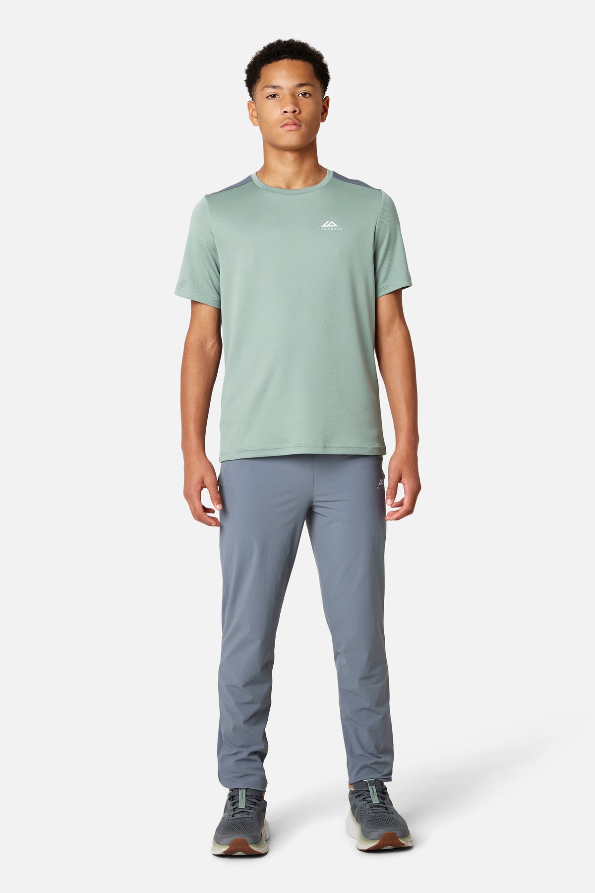 Boys Triathlon 4.0 Tee - Ash Grey/ Willow Green