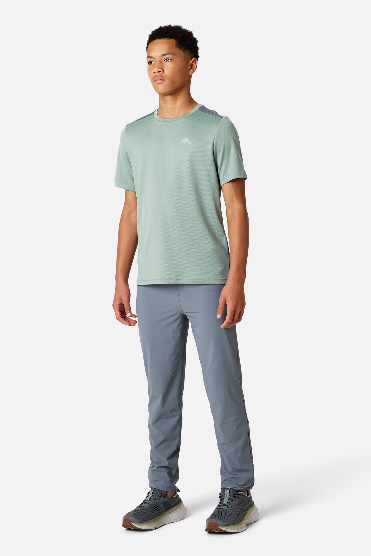 Boys Triathlon 4.0 Tee - Ash Grey/ Willow Green