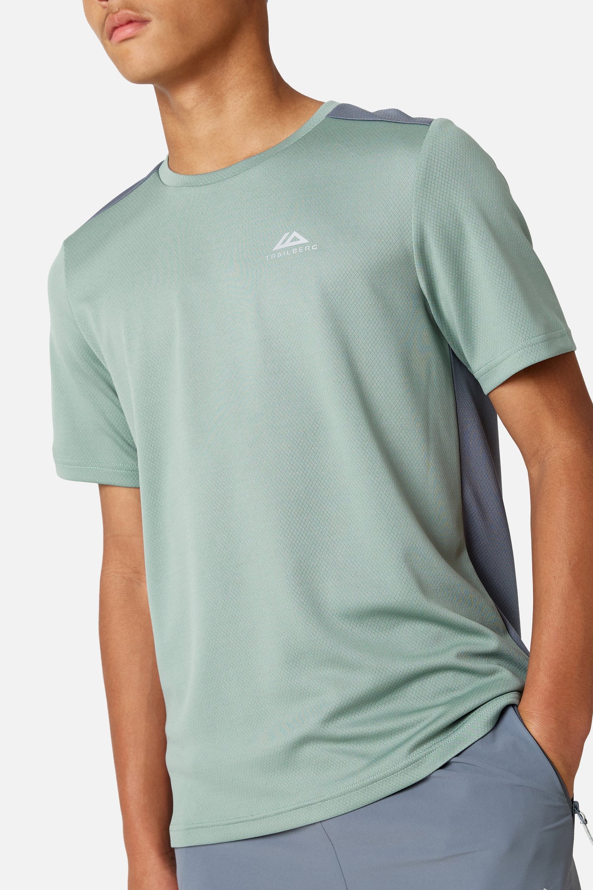 Boys Triathlon 4.0 Tee - Ash Grey/ Willow Green
